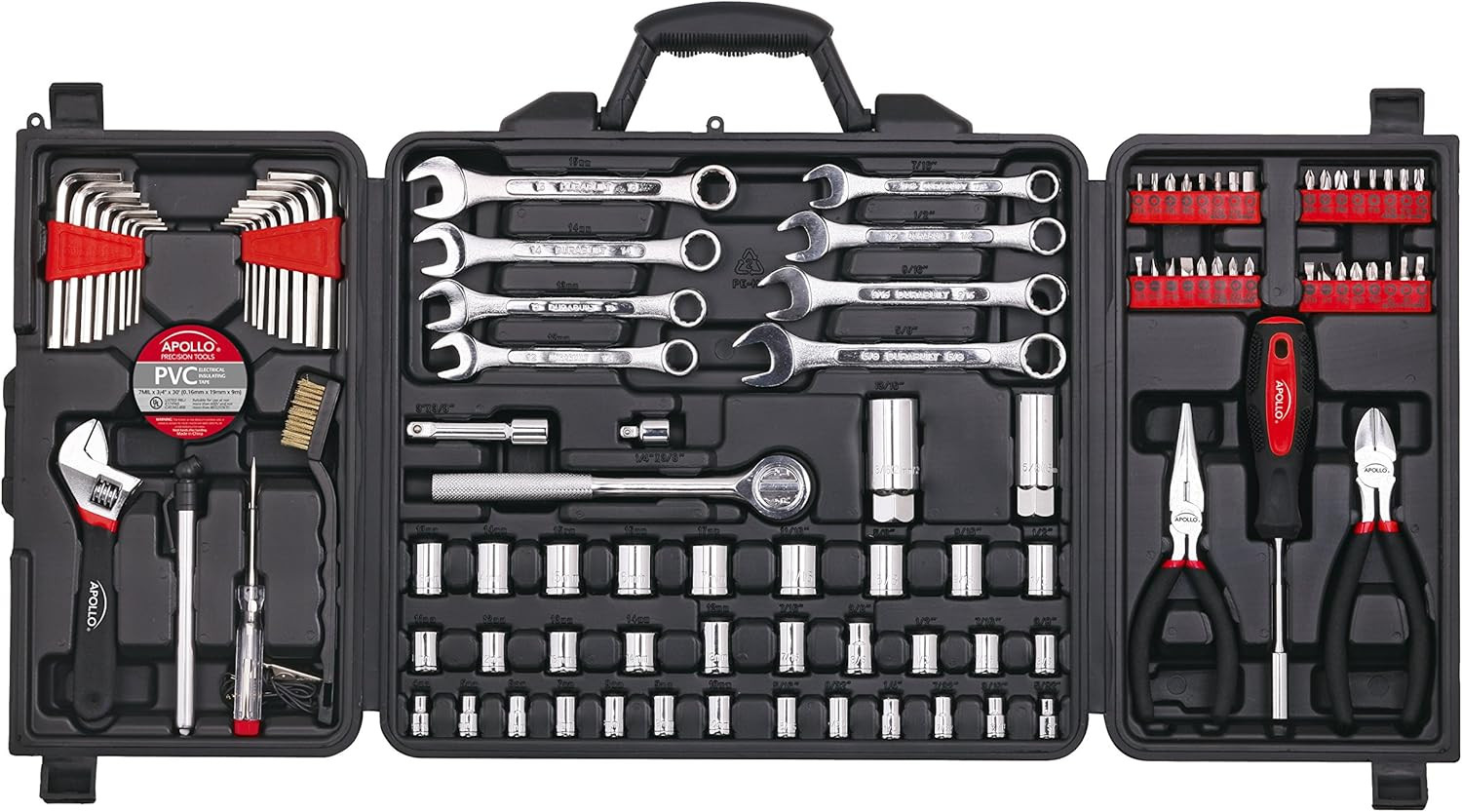 Tools 101 Piece SAE and Metric Mechanic Tool Set, Black DT0006 Tools 101 Piece SAE and Metric Mechanic Tool Set, Black DT0006