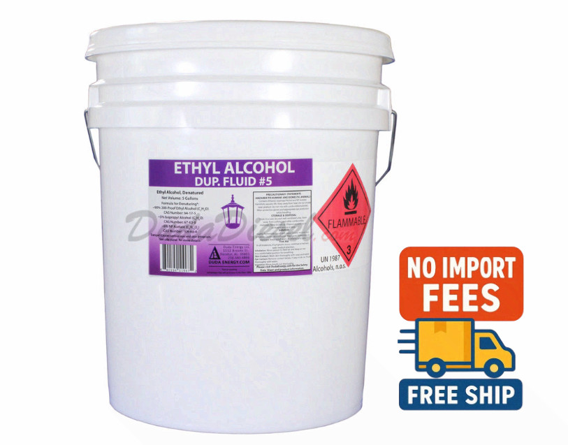 Duda Diesel Ethanol 5 Gallon Fuel Grade Alcohol Brewing Extraction Solvent