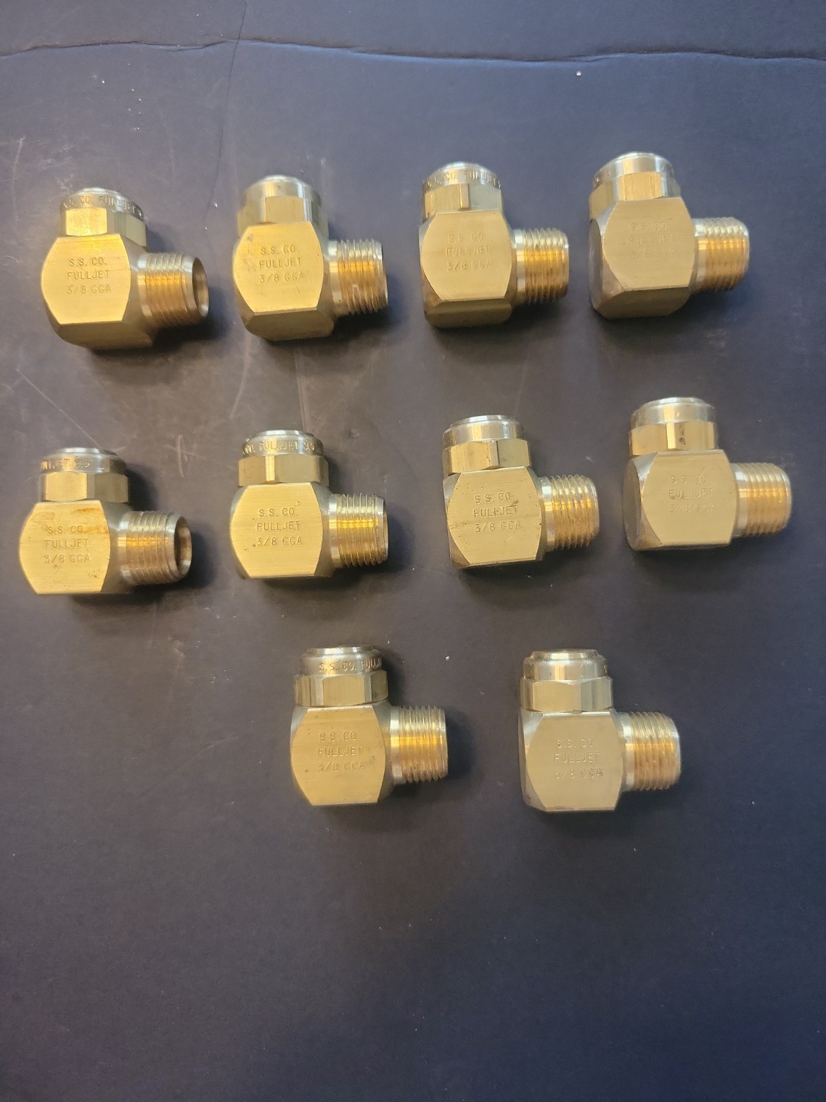 Lot Of 10 'Brass' Spraying Systems Co FULLJET 3/8 Lot Of 10 'Brass' Spraying Systems Co FULLJET 3/8