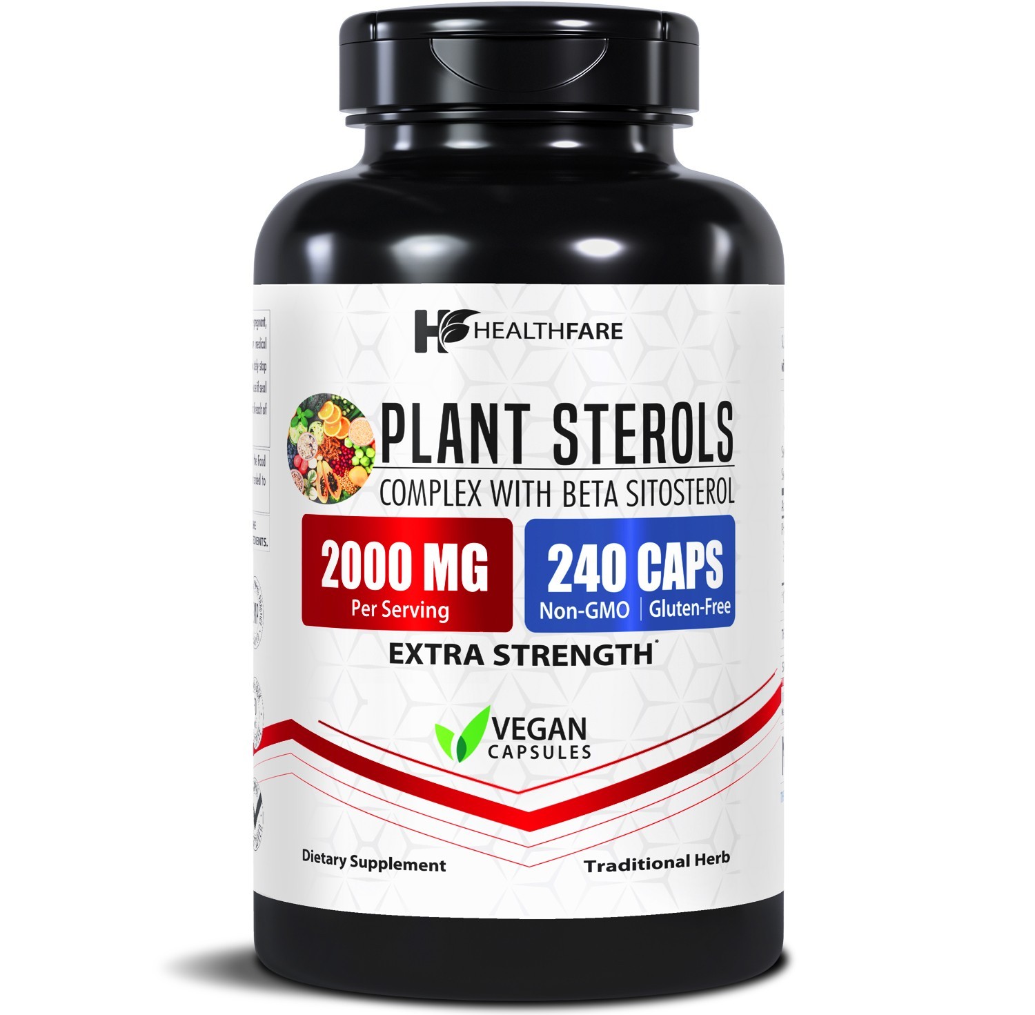 Healthfare Plant Sterols 2000mg | 240 Capsules, Maximum Strength Beta Sitosterol