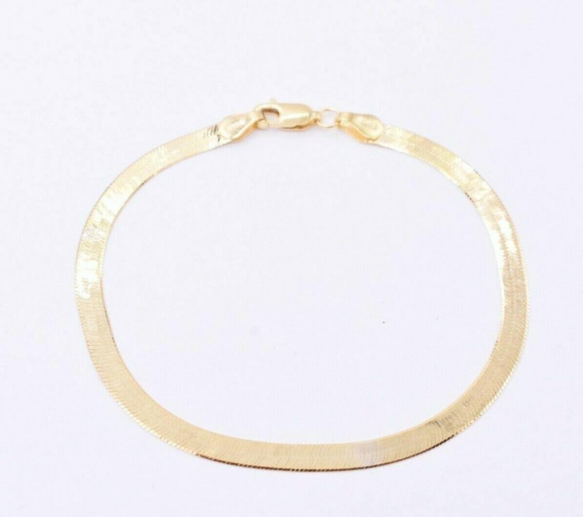 3.7mm High Polish Herringbone Bracelet Solid Real 10K Yellow Gold 7\ 3.7mm High Polish Herringbone Bracelet Solid Real 10K Yellow Gold 7\