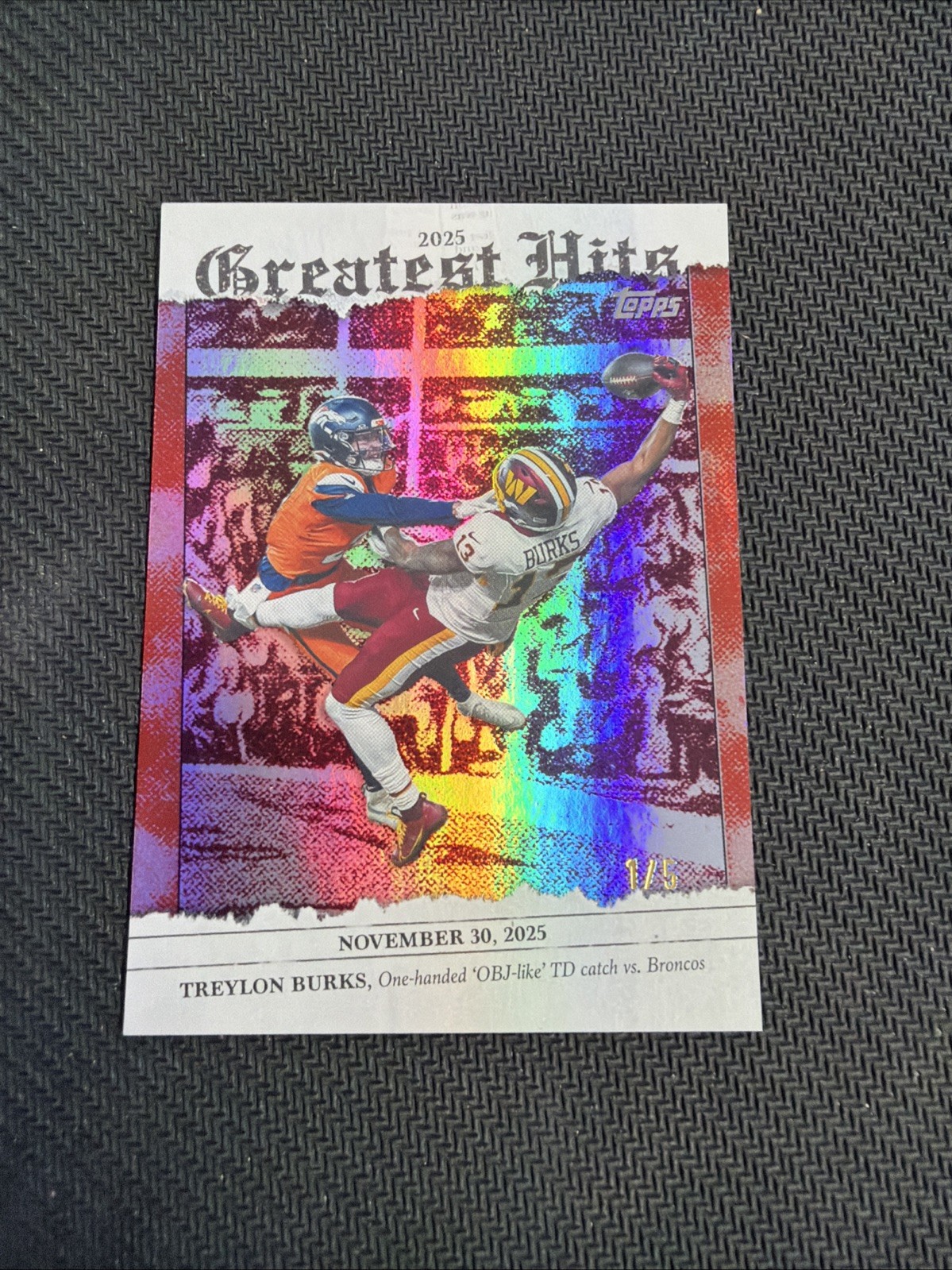 Topps 2025 Greatest Hits Insert Treylon Burks Washington Commanders Red SSp 1/5 Topps 2025 Greatest Hits Insert Treylon Burks Washington Commanders Red SSp 1/5