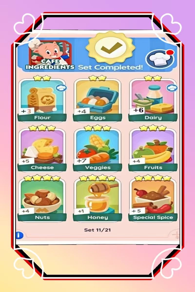 Monopoly GO Set 11 Cafe Ingredient Stickers ✅ Ready To Send