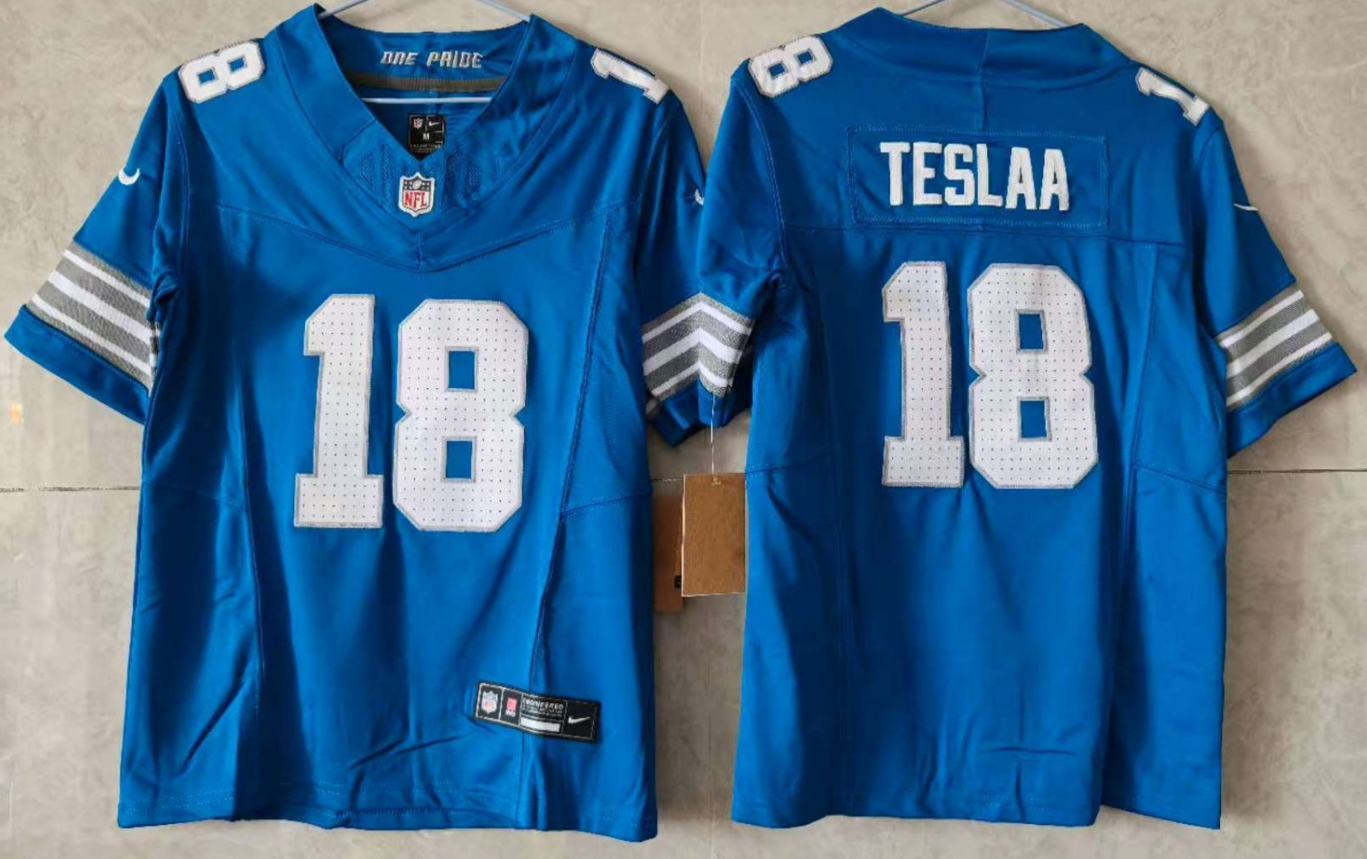 ​​Tariffs​ Free~ YOUTH\'S Isaac TeSlaa #18 Lions FUSE Blue Sewn Stitched Jersey.