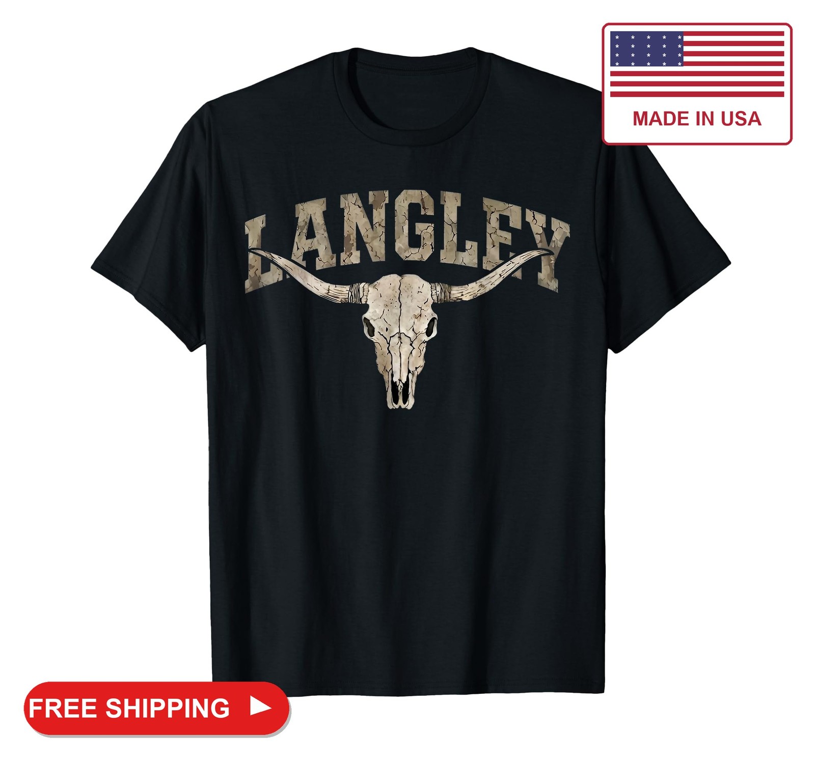 Retro Classic Langley Vintage T-Shirt Tee for Men Women Gift