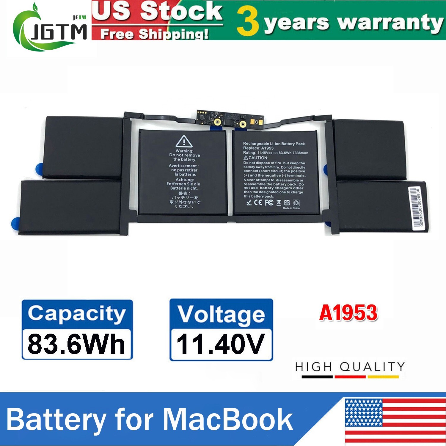 A1953 Battery For MacBook Pro 15\