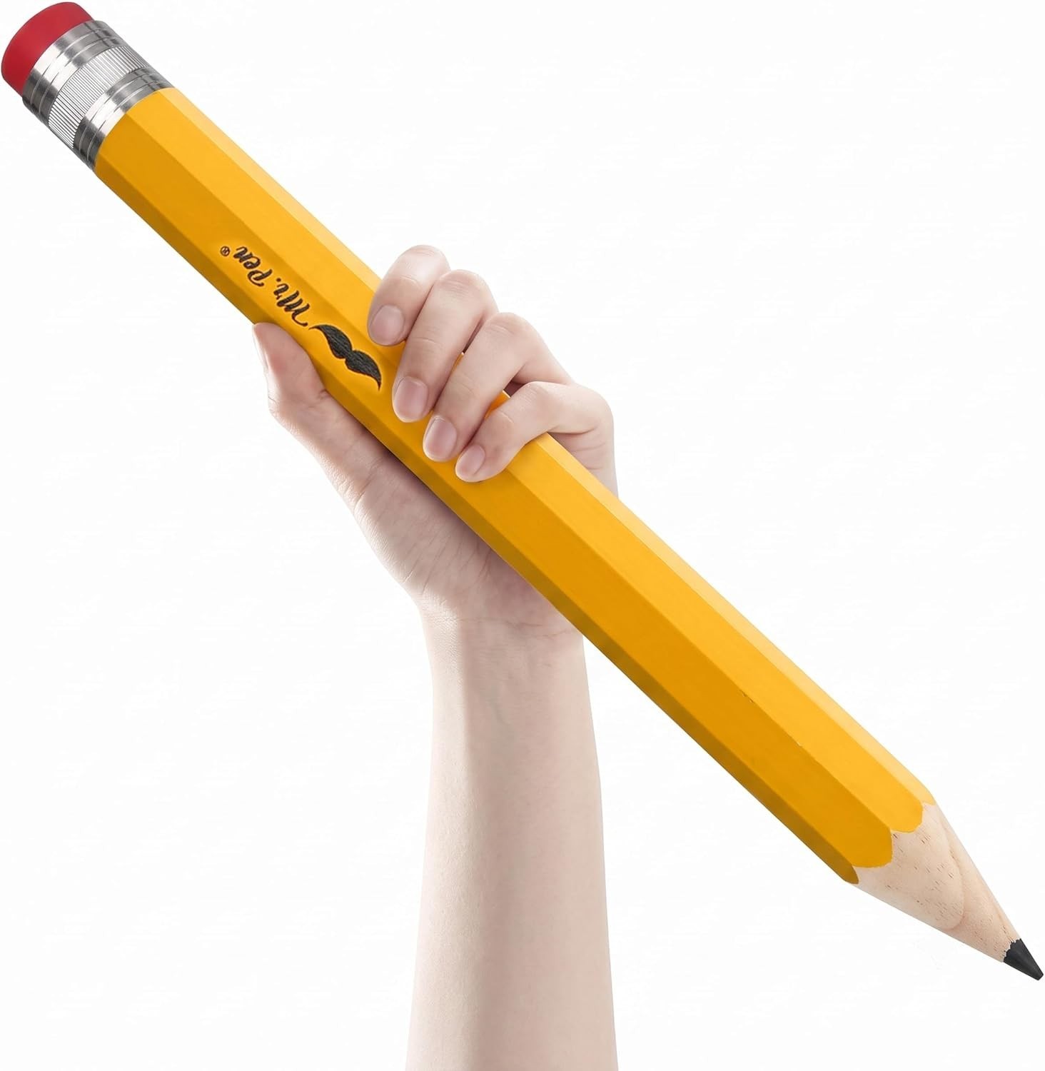 - Wooden Jumbo Pencil, 14 Inch, Jumbo Wooden Big | Novelty Pencil with Cap for K - Wooden Jumbo Pencil, 14 Inch, Jumbo Wooden Big | Novelty Pencil with Cap for K