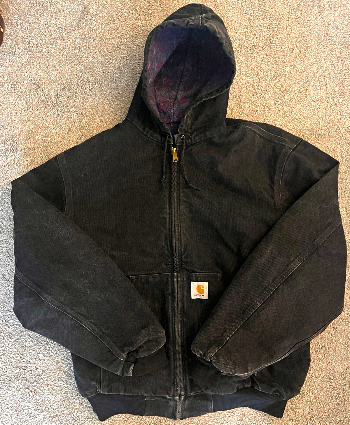 VTG 1993 Carhartt Aztec Lined JB6865 Black Denim size: XL