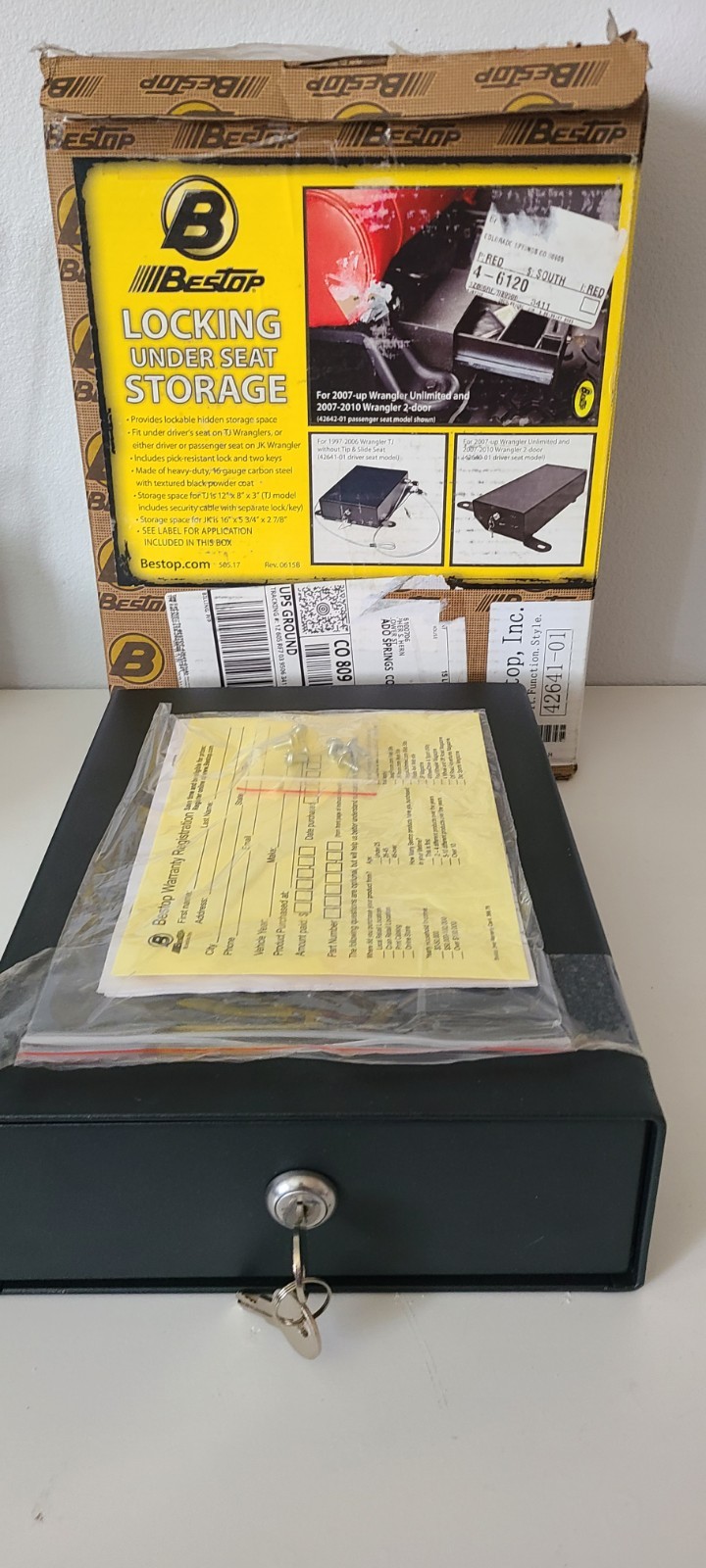 NEW Bestop 42640-01 Underseat Lock Box Jeep Wrangler/Wrangler Unlimited '97-'06