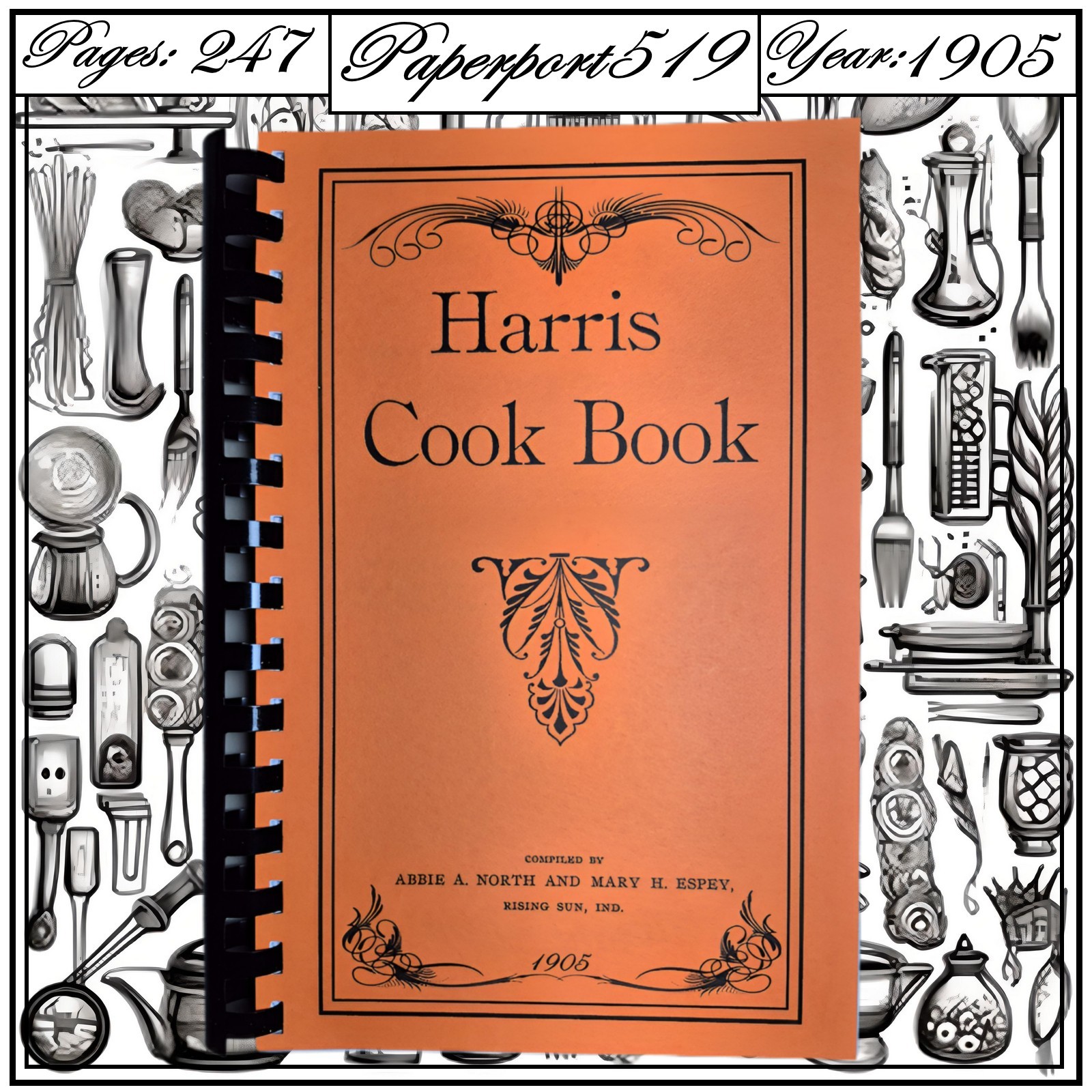 1905  The Harris Cook Book  247 Pages
