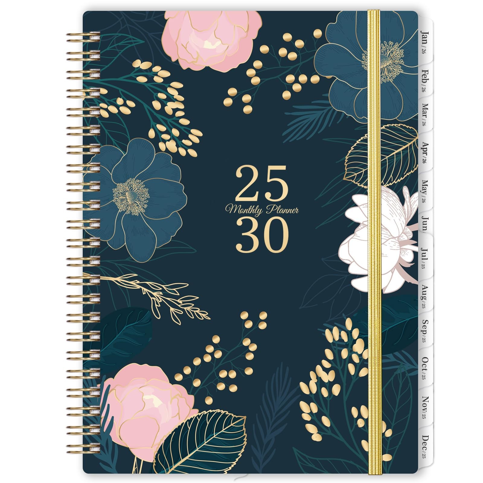 5 Year Monthly Planner 2025 to 2030 Black 6.4 x 8.5 Durable Design with Tabs