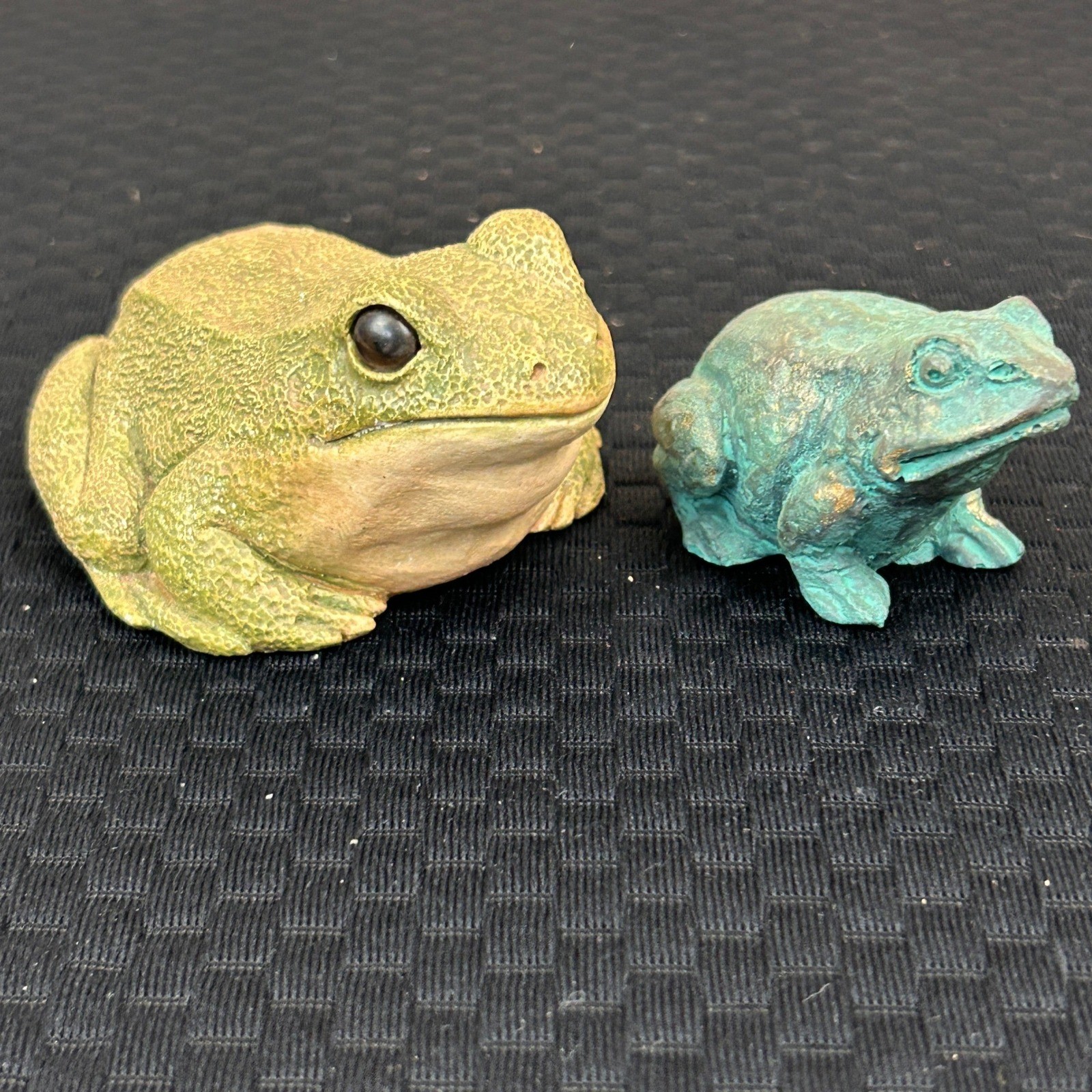 Vintage Sandicast 291 Frog Sandra Brue 1984 & Meico Verdigris Toad Figurine Set