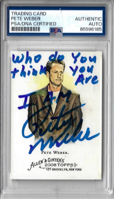 Pete Weber Autographed 2008 Allen and Ginter Inscribed Card PSA SLABBED