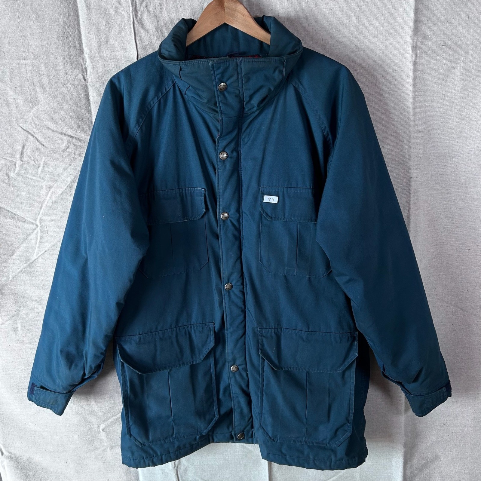 Woolrich Mens Vintage Mountain Parka Jacket Blue Wool Lined Made in USA Size M