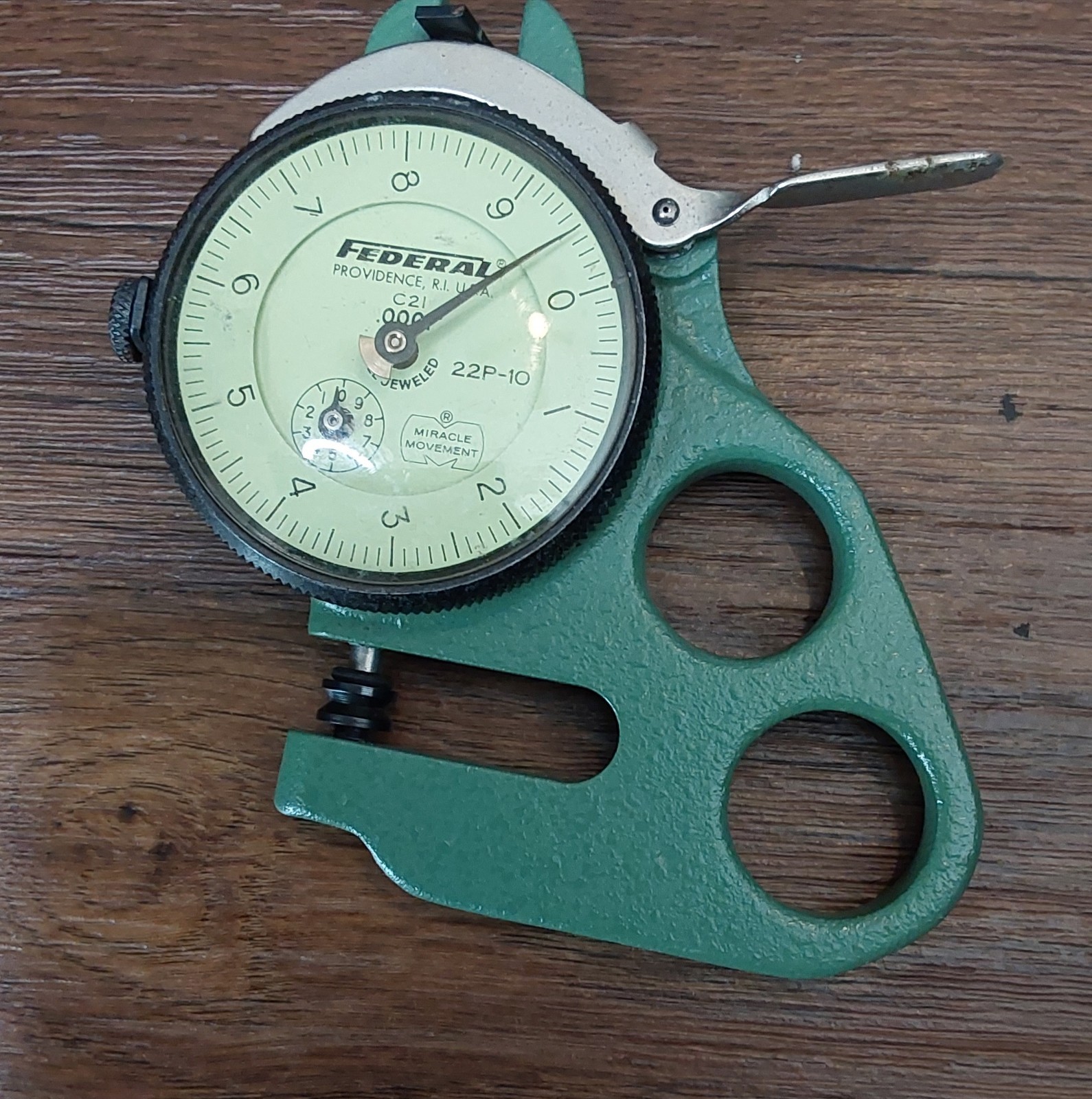 Vtg Federal Calibrator Thickness Measure Indicator 22P-10 C21 .0001 Working
