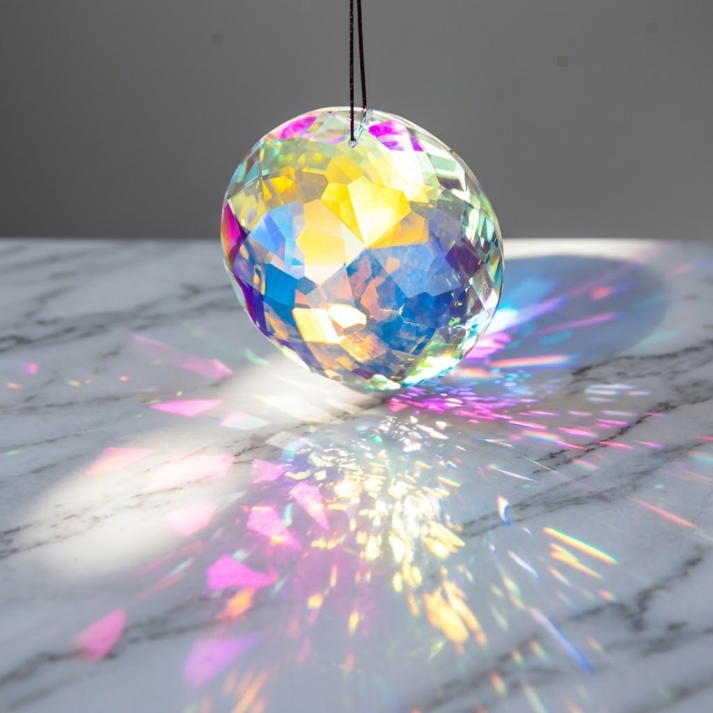 75mm Aurora Faceted Crystal Suncatcher Prism Rainbow Maker Window Garden Decor