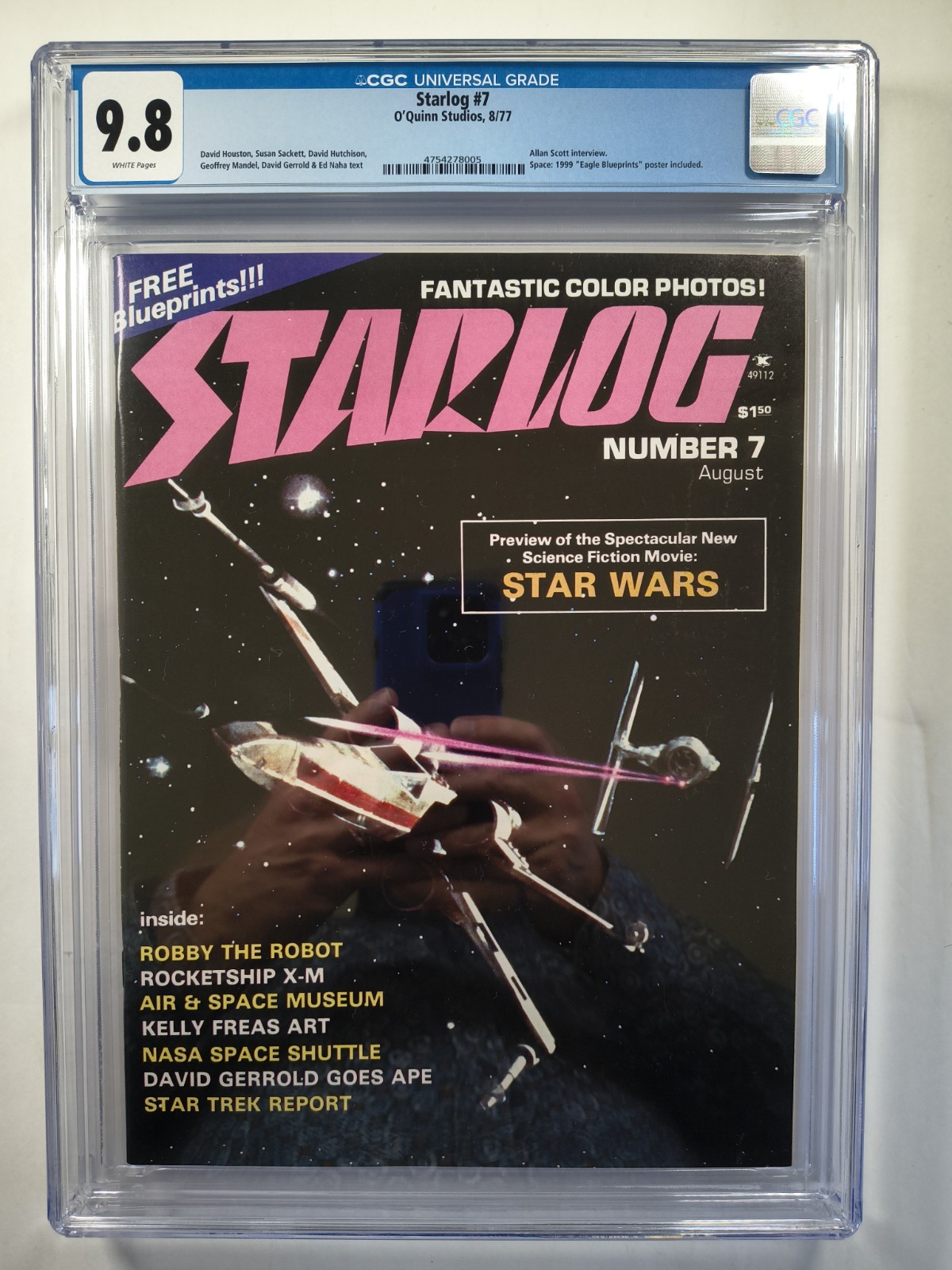 Starlog #7 CGC 9.8 WP O'Quinn Studios 1977 Iconic Star Wars Cvr 1/1 Top Pop 🔥🔑