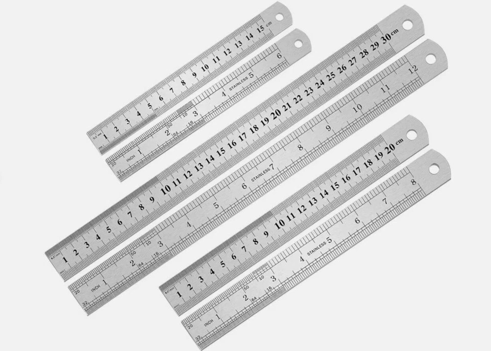 3Pcs Stainless Steel Ruler Set 6 8 12 Inch Metal Ruler with Inch and Metric New 3Pcs Stainless Steel Ruler Set 6 8 12 Inch Metal Ruler with Inch and Metric New
