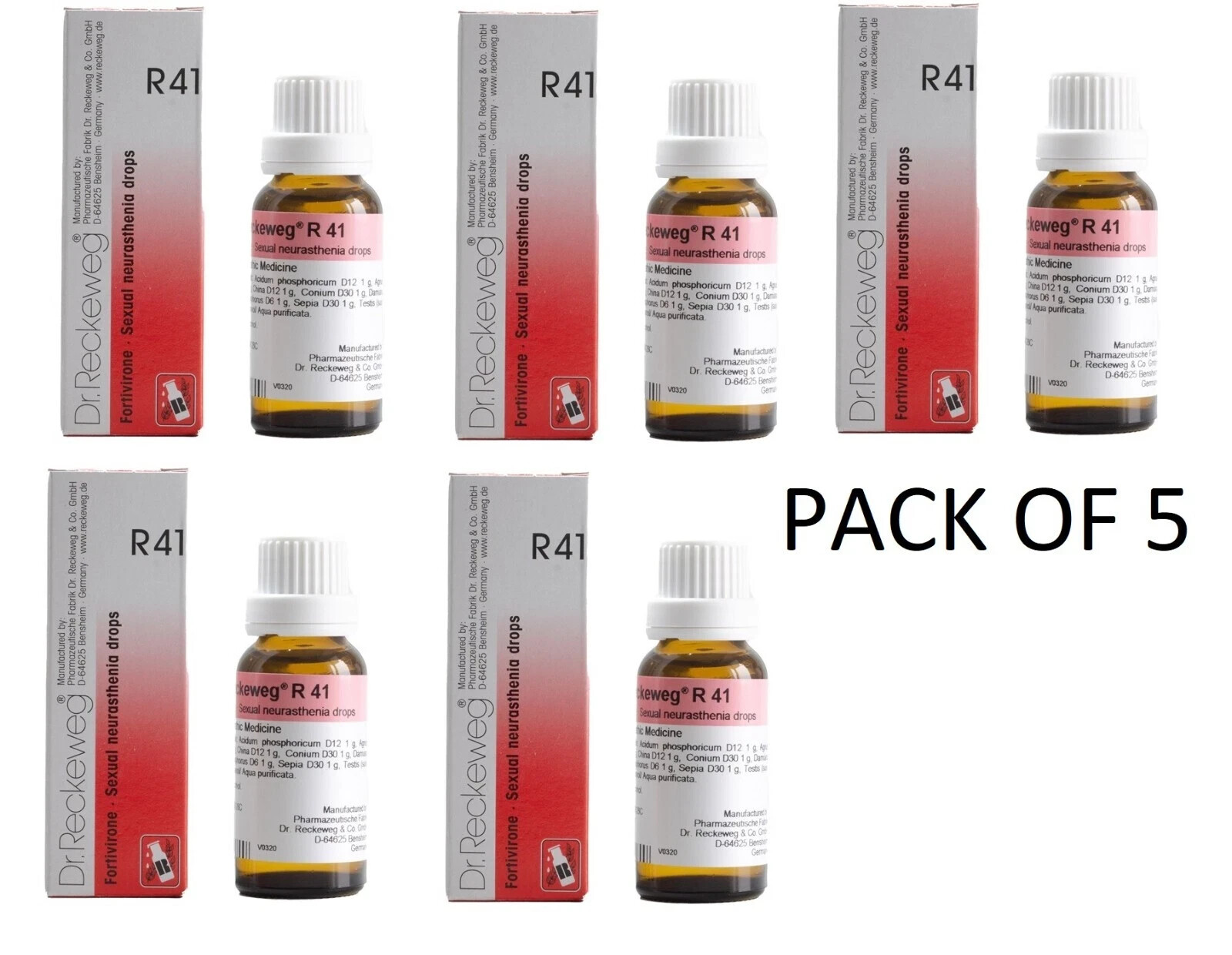 5xDr. Reckeweg R41 | Natural Remedy for Lack of Vitality & Energy (22ml)