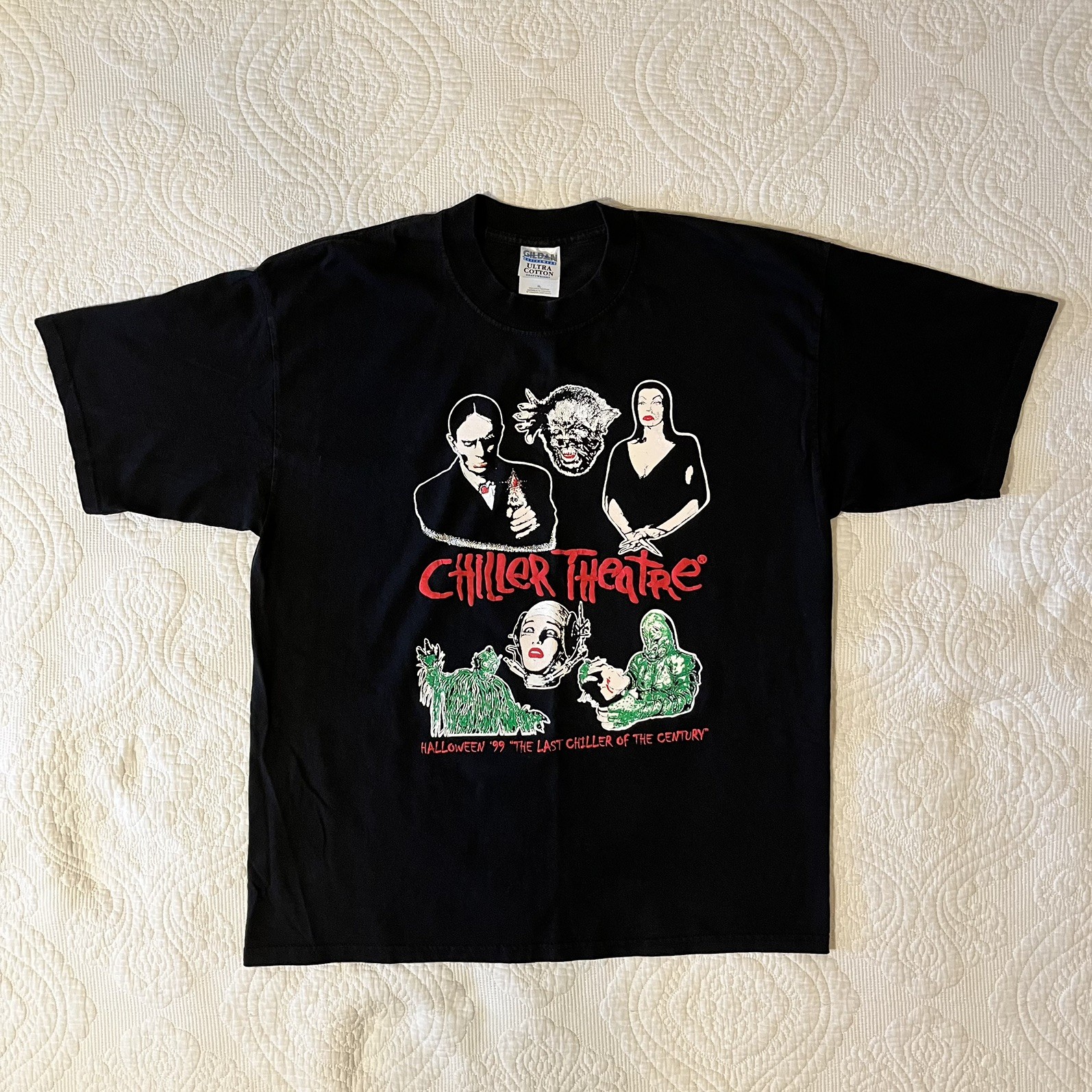 Vintage 1999 Chiller Theatre Halloween Staff T Shirt XL Horror Graphic Gildan