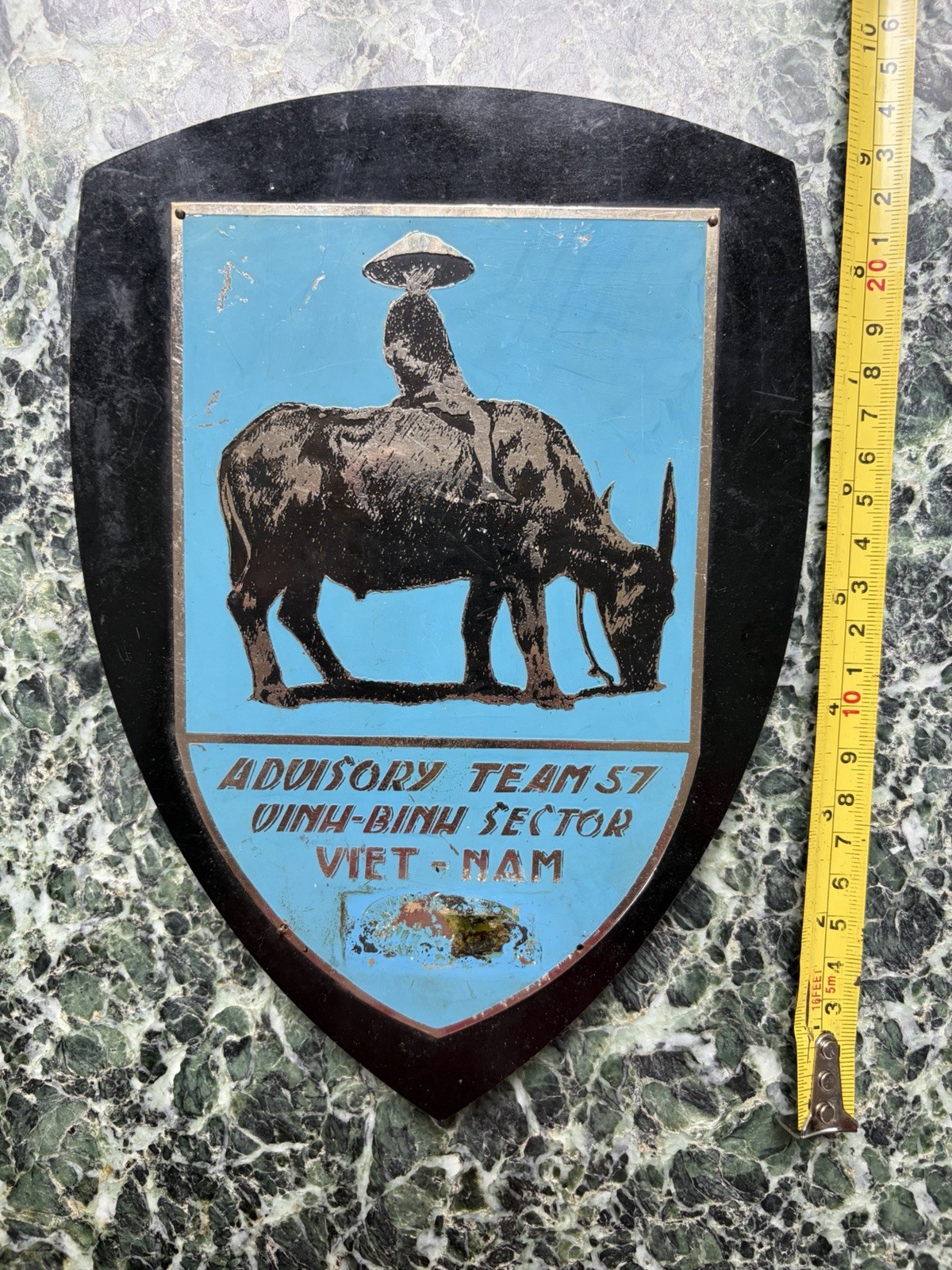 Guaranteed Original Vietnam War ADVISORY TEAM 57 MACV Plaque Beercan Theater Md