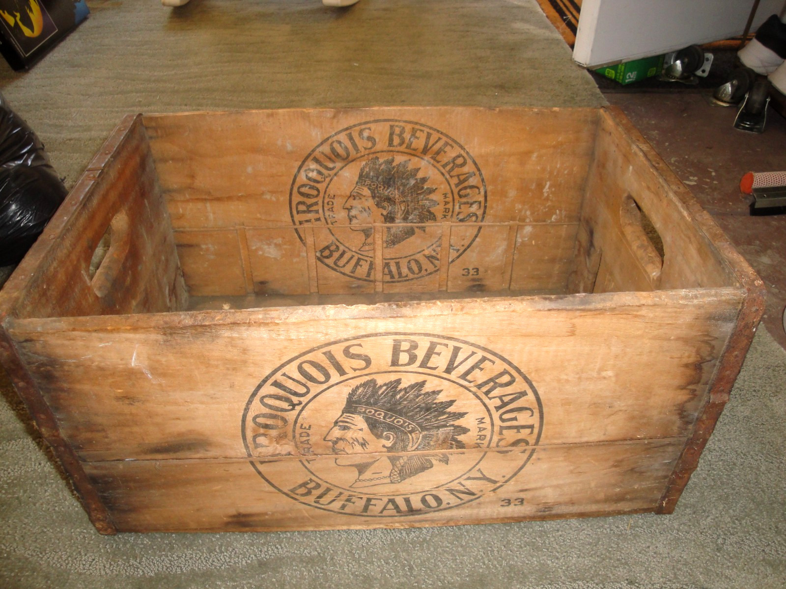 Vintage Iroquois Beer Ale Wooden Bottle Crate