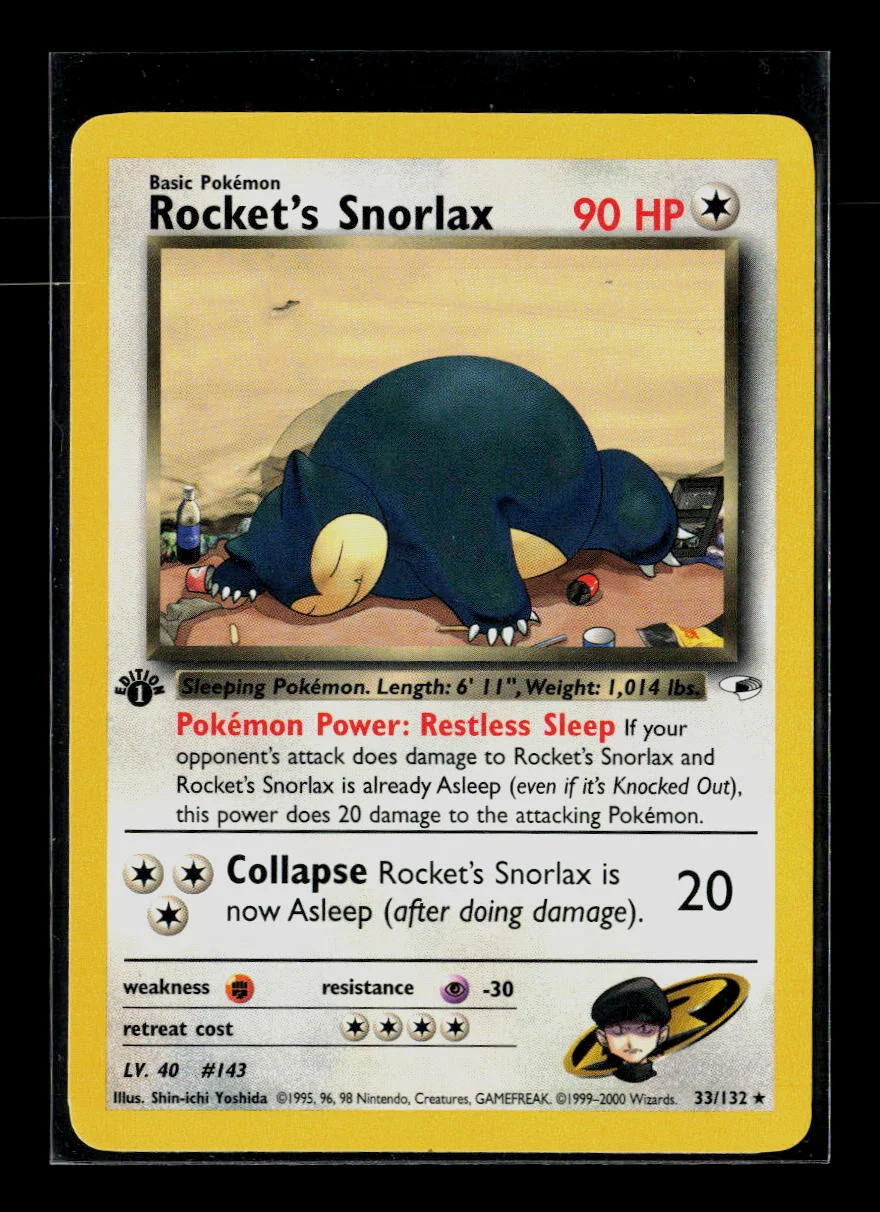 Pokemon 2000 Gym Challenge Rocket\'s Snorlax 1st Edition #33/132