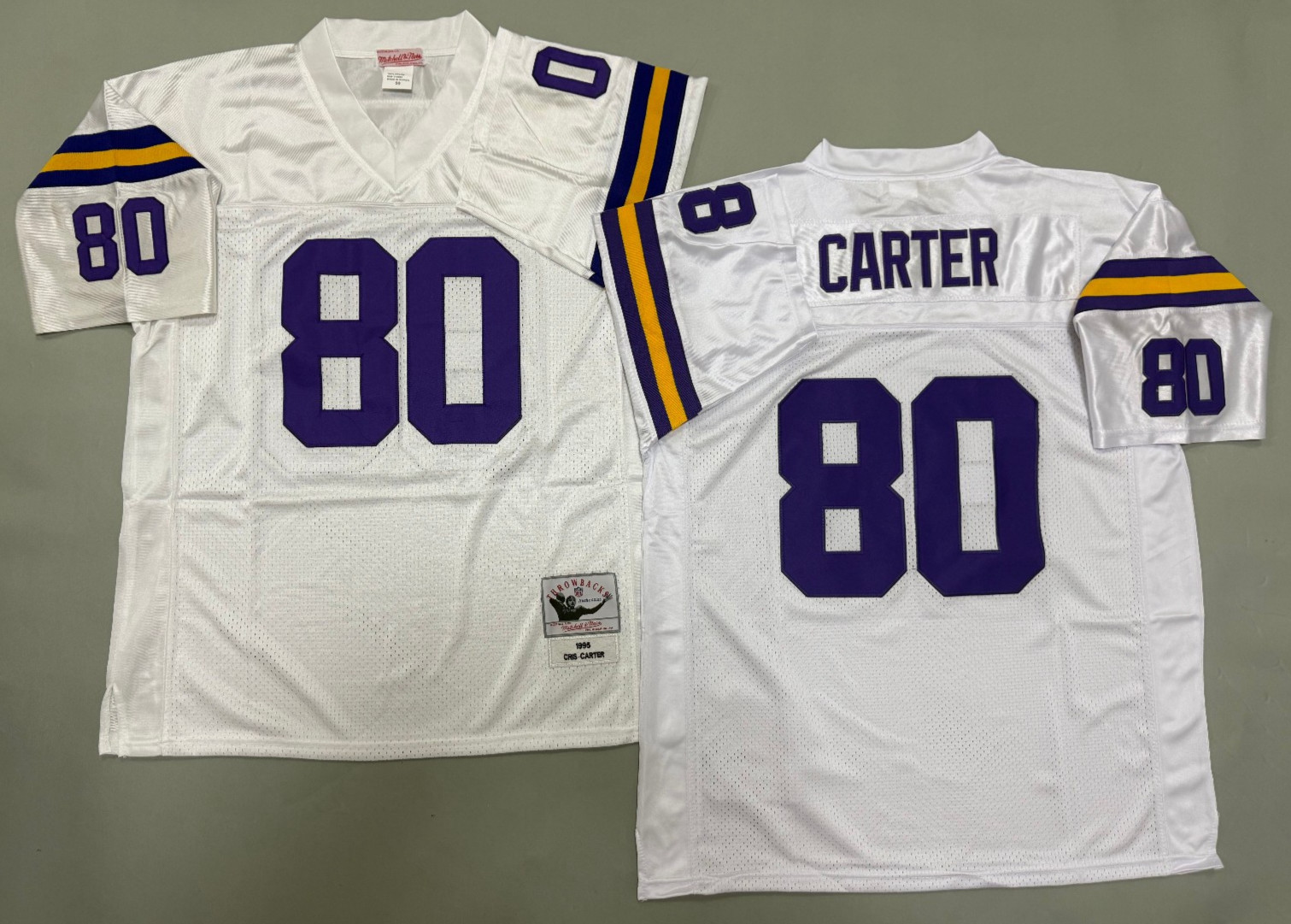 Vintage Cris Carter #80 Vikings Throwback Stitched Jersey