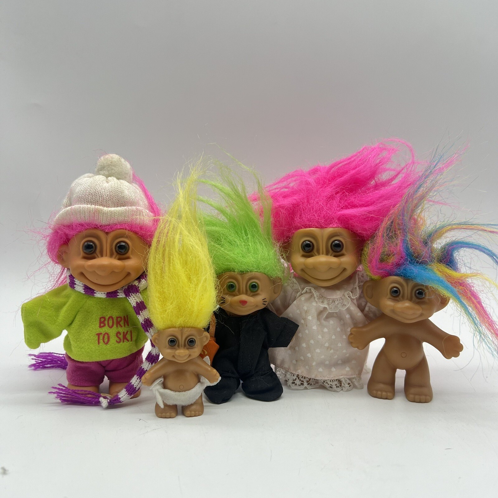 Russ Toll Lot Of 5 Pink Green Yellow Hair Ski Halloween Baby Vintage