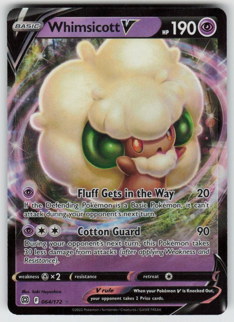 Whimsicott V 064/172 Holo V Rare Brilliant Stars Pokemon Holo Near Mint
