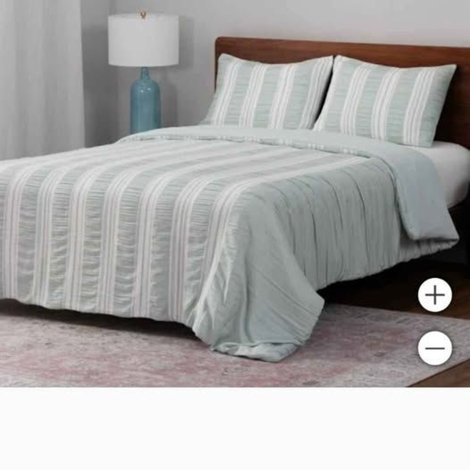 Berkshire life waffle stripe 3 piece comforter set, Queen,  new