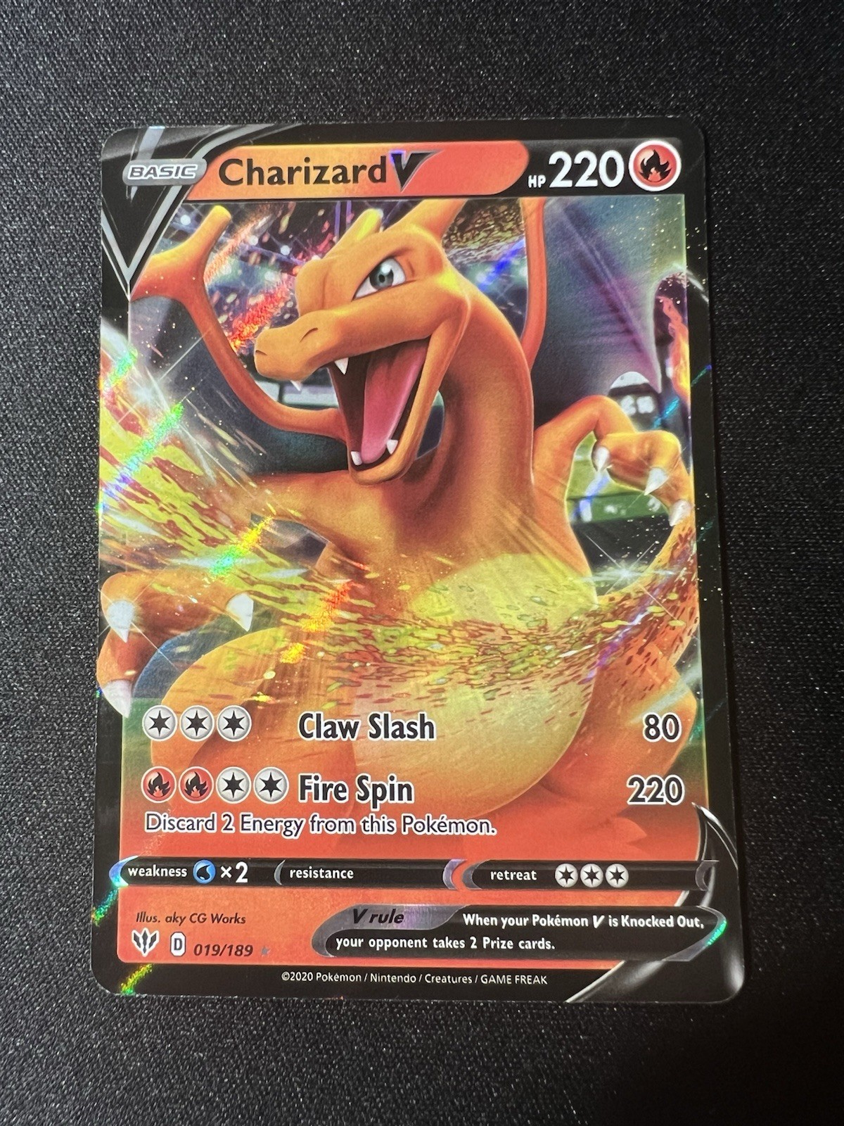 Pokemon Charizard V 19/189 - Darkness Ablaze - Ultra Rare Card - NM