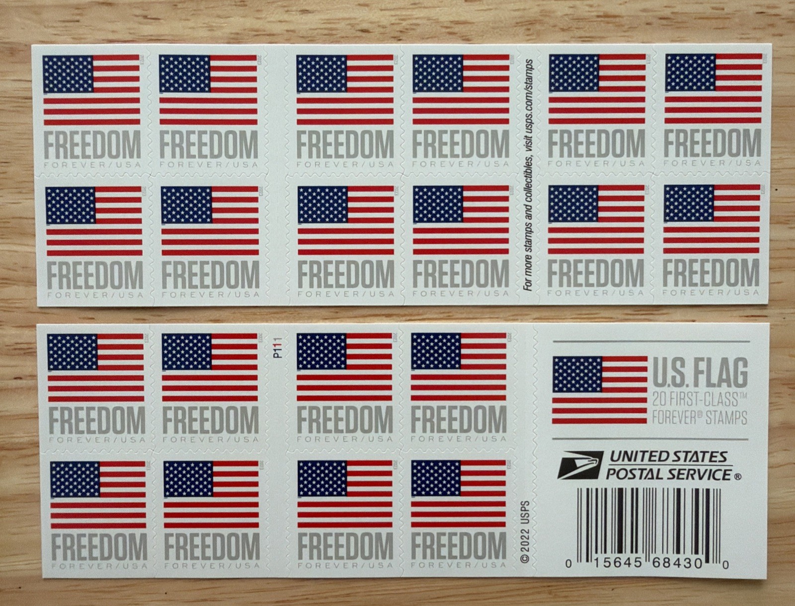 2023USA U.S. Flag US Freedom Forever Stamps - Booklet of 20 (MNH) Scott#5790a 2023USA U.S. Flag US Freedom Forever Stamps - Booklet of 20 (MNH) Scott#5790a