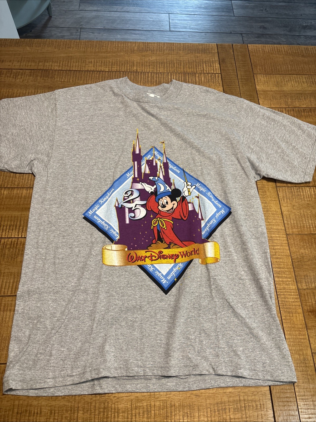 Vintage 1996 Walt Disney World 25th Anniversary Tee XL Sorcerer Mickey NWT