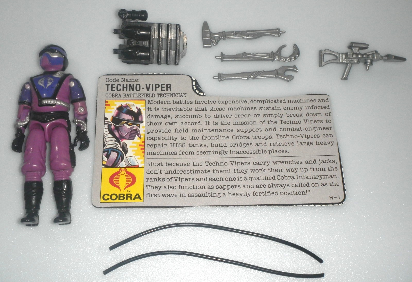Vintage 1987 Cobra Techno Viper G.I. GI Joe v1 100% Complete Figure 3.75 ARAH