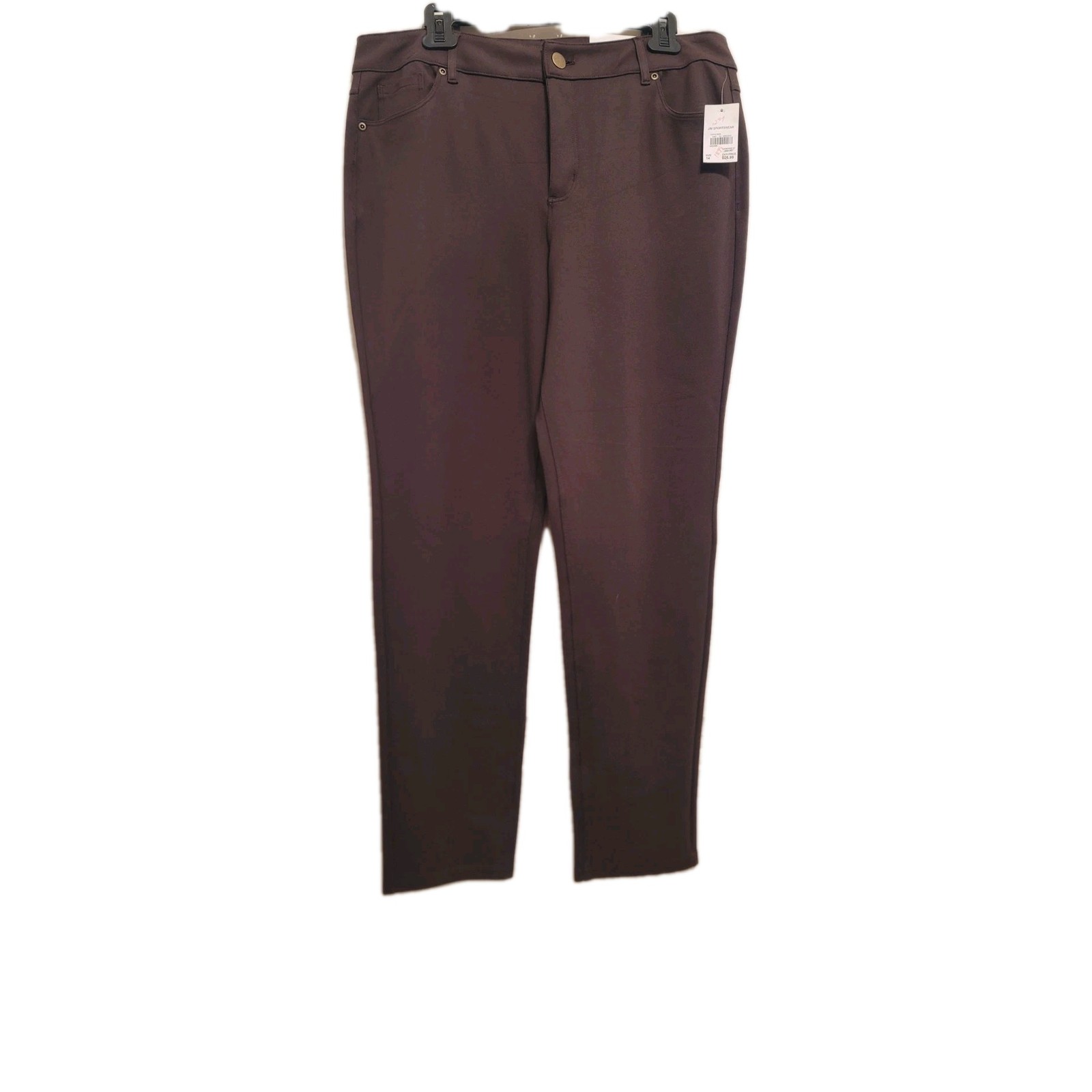 Cato Women\'s Mid-Rise Skinny Pants Size 14 Coffee Bean Stretch