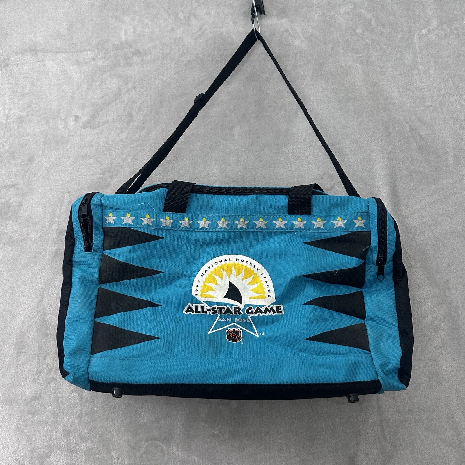 Vintage 90s San Jose Sharks Duffel Bag 1997 NHL All-Star Game Promo Travel Gym