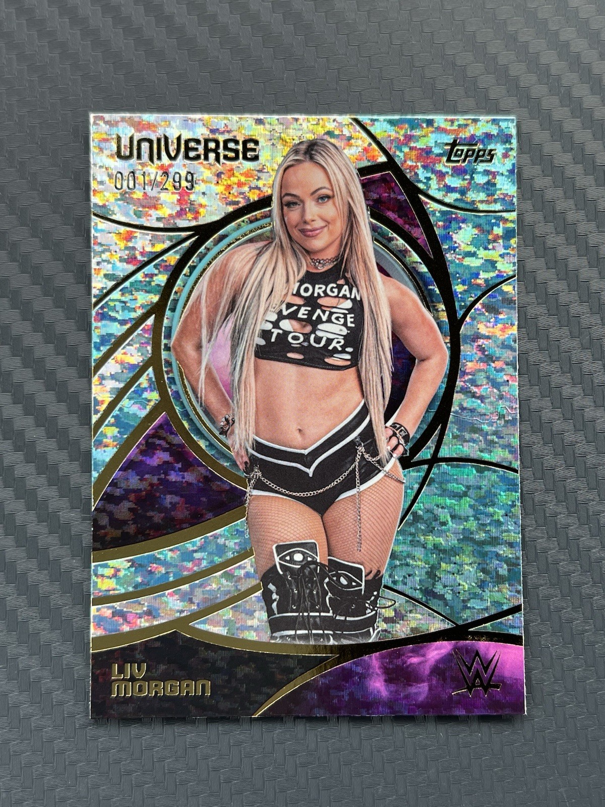 2026 Topps Universe WWE Liv Morgan Aqua Speckle #001/299 *FIRST ON PRINT*