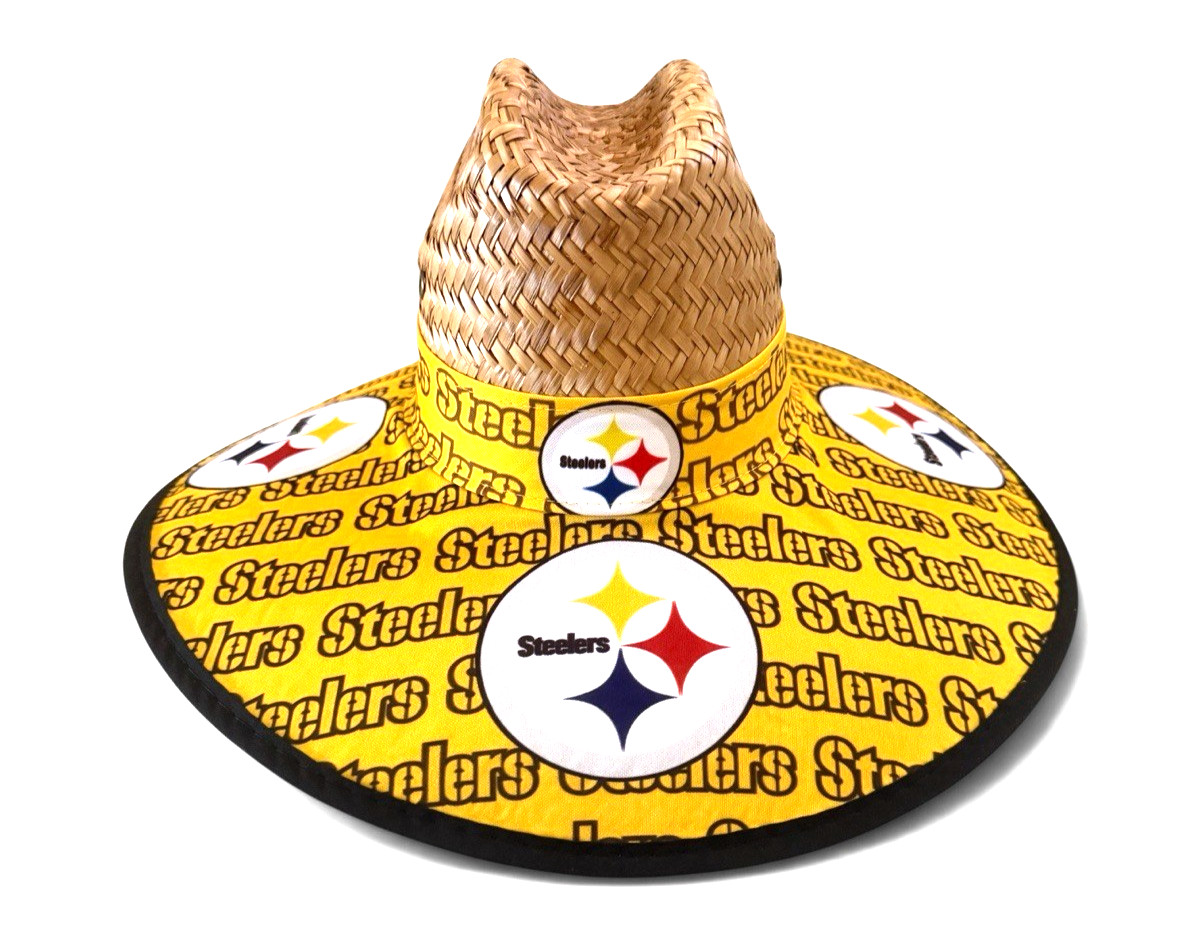 NFL Pittsburg Steelers Straw Hat Wide Brim Sports Football Unisex Outdoors