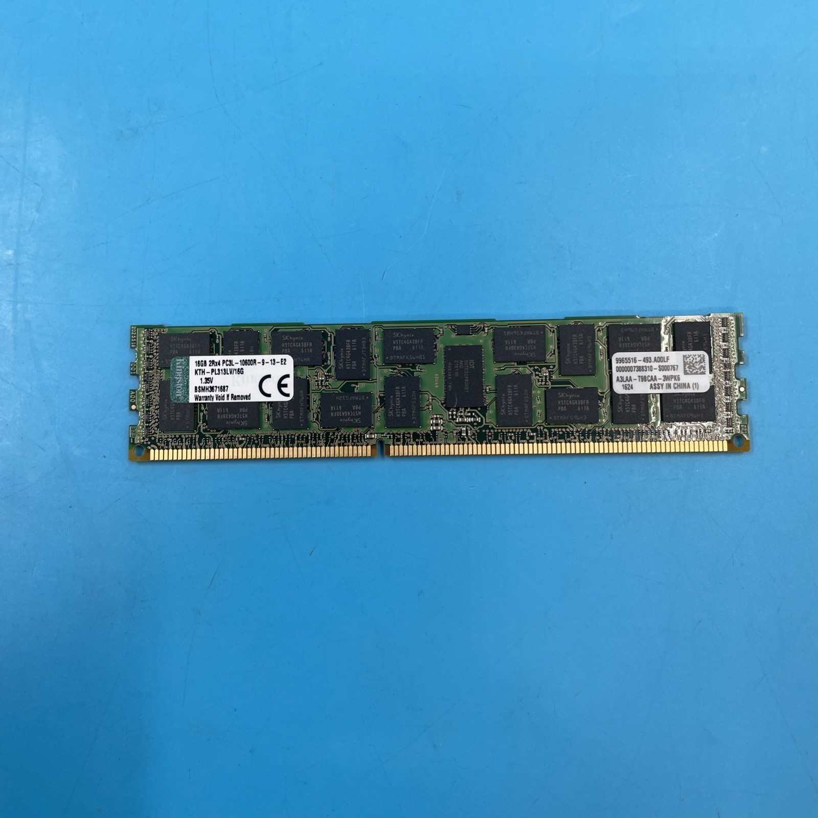 (LOT OF 18) Kingston 16GB PC3L-10600R DDR3L-1333 2rx4 RDIMM ECC Server RAM