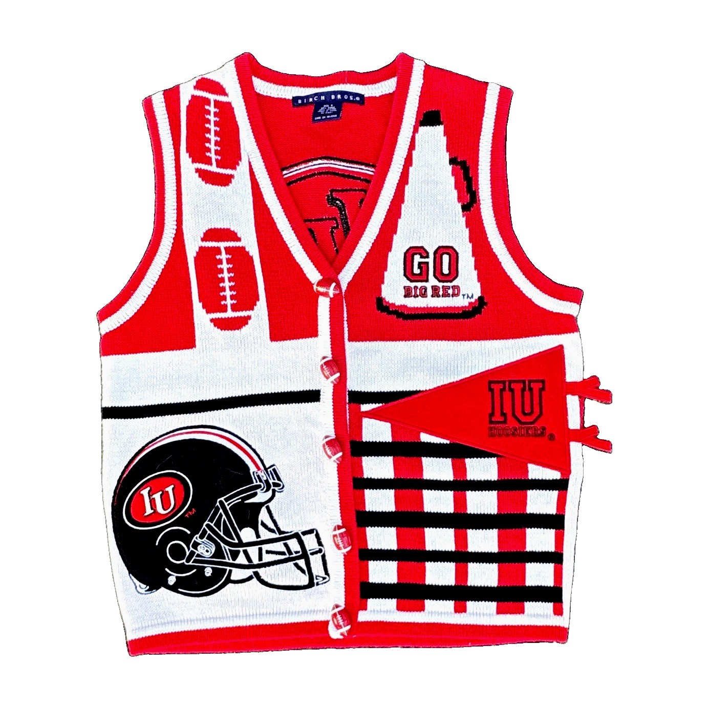 Vintage IU - Indiana Hoosiers Football Sweater Vest Size S Perfect Condition