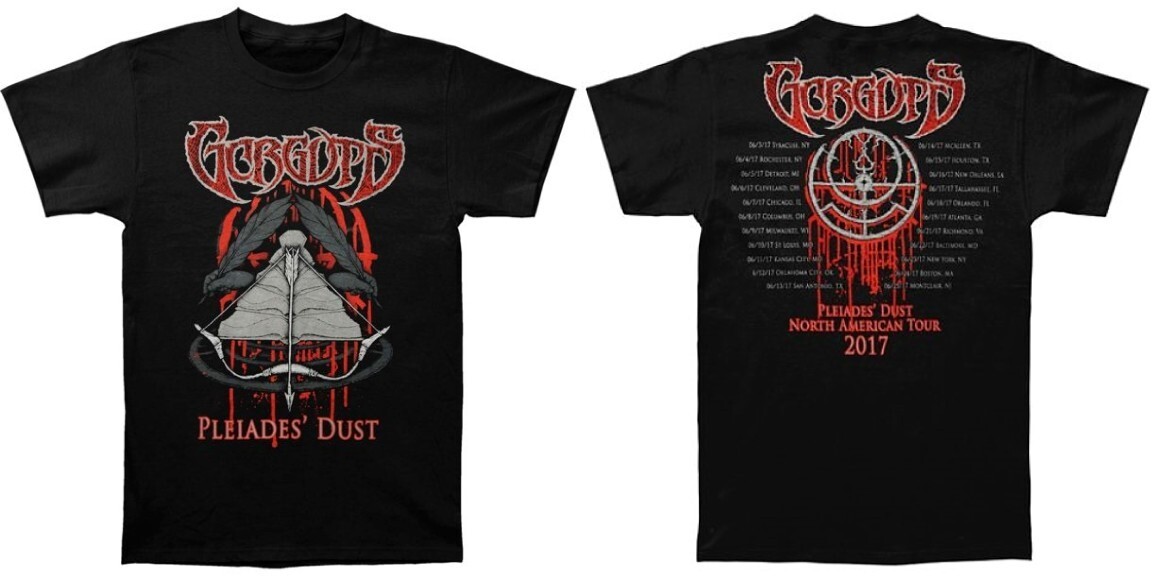 GORGUTS cd cvr PLEIADES\' DUST BLOOD Official 2017 TOUR SHIRT XXL 2X New erosion