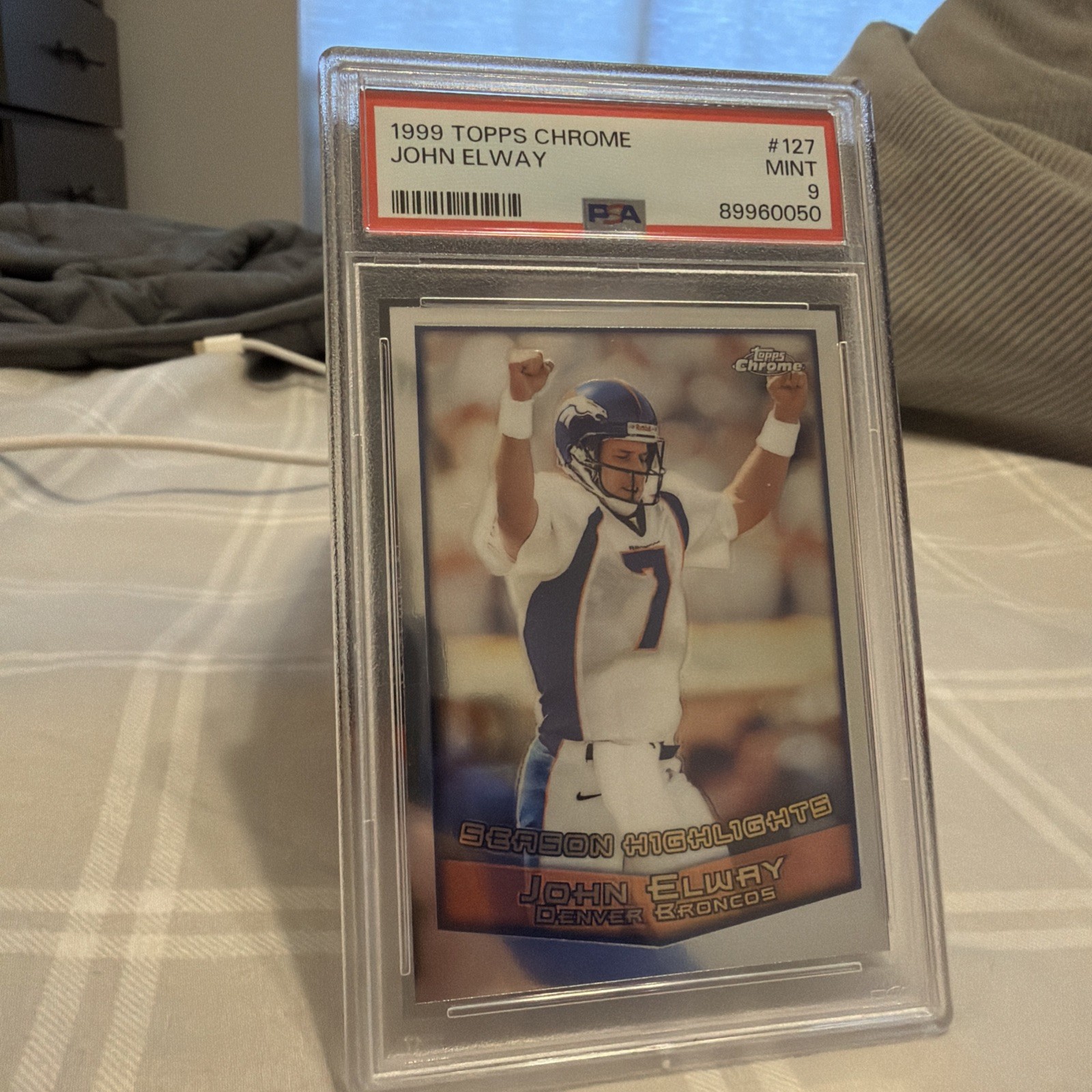 1999 Topps Chrome John Elway #127 PSA 9 EX-MT Denver Broncos HOF 1999 Topps Chrome John Elway #127 PSA 9 EX-MT Denver Broncos HOF