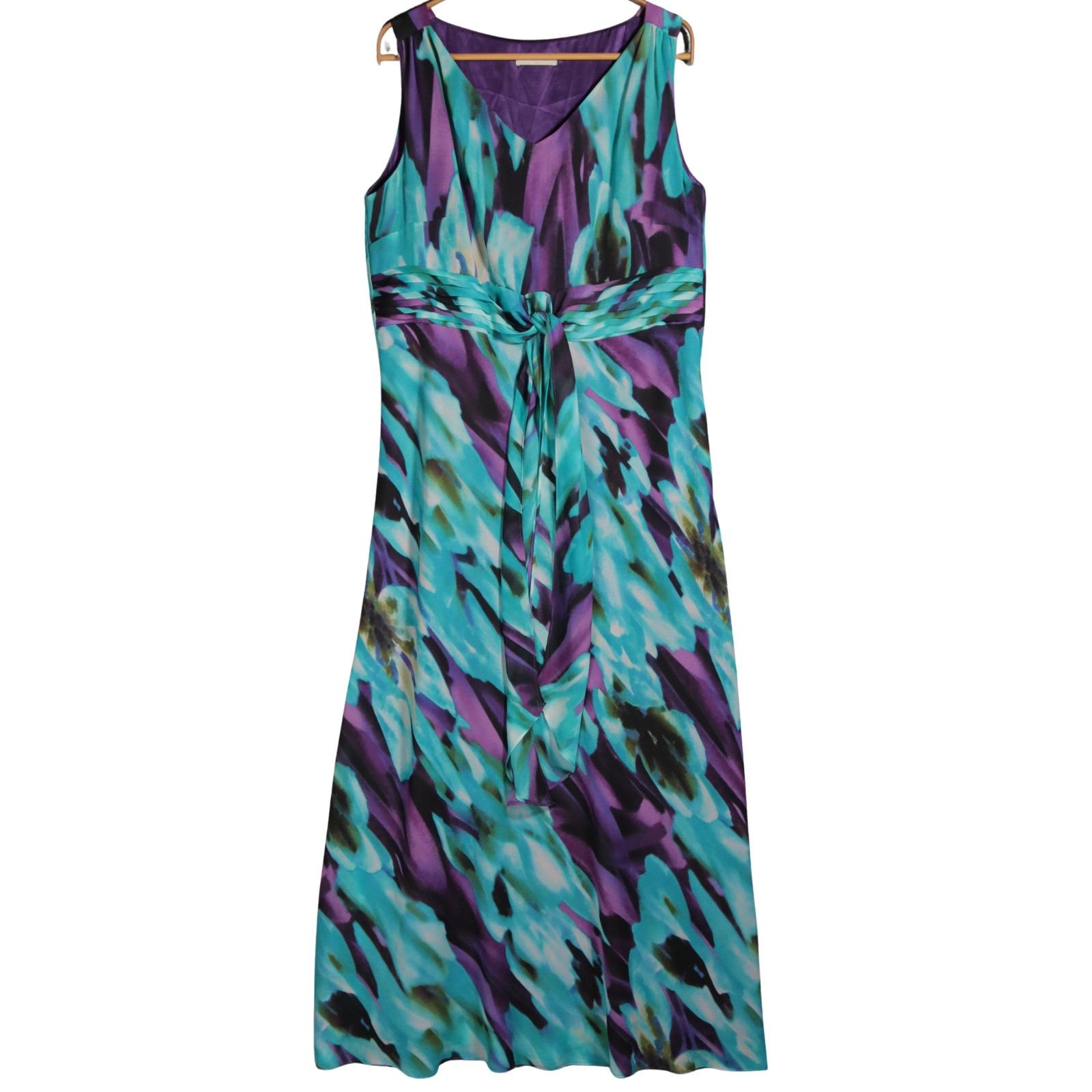 Windsmoor Dress UK 14* Purple Blue Long Abstract Occasion Wedding Cruise Races