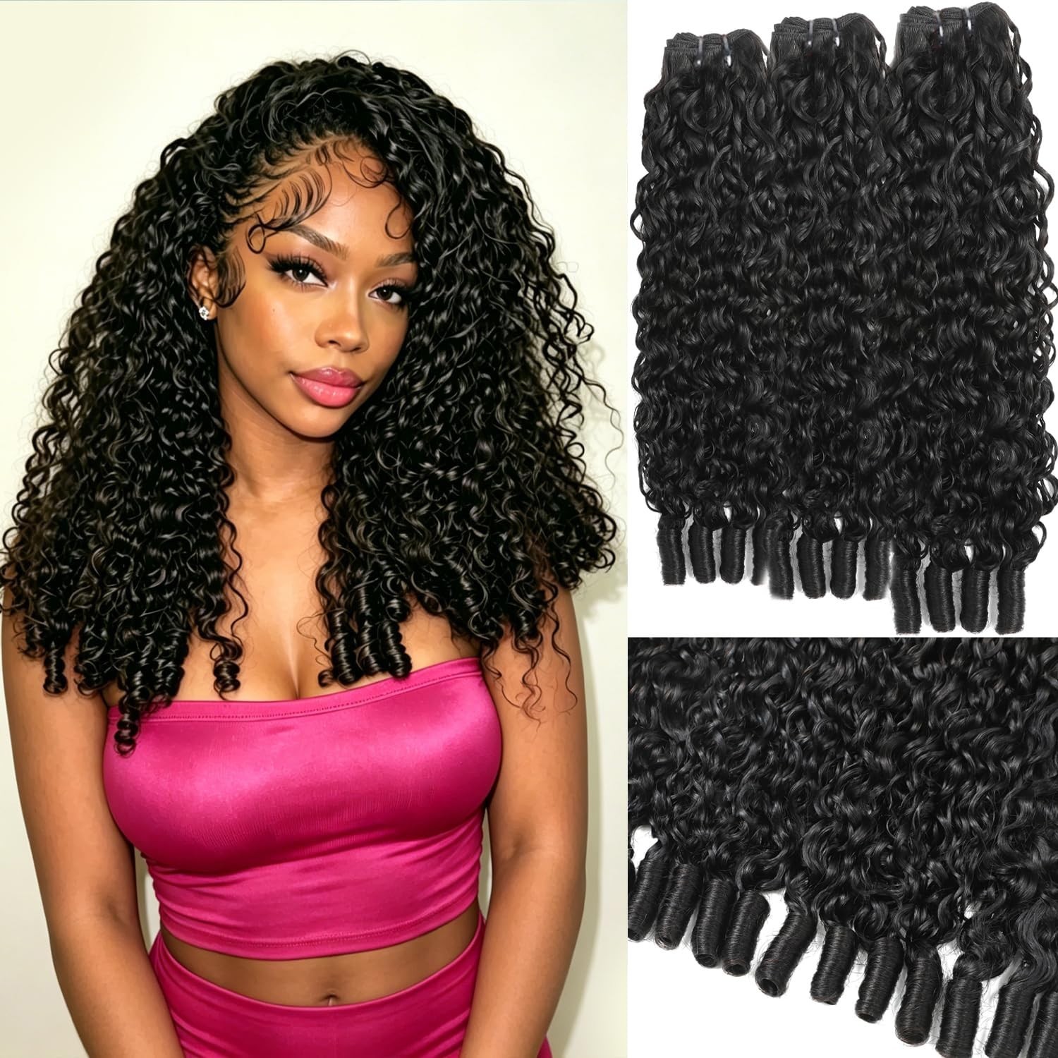 Burmese Curly Bundles Human Hair 100% Unprocessed Curly Human Bundles Extensions