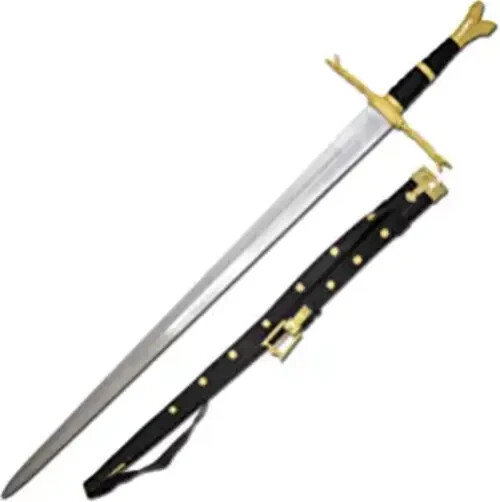 15th Century Tempered German Longsword Branch Writhen Gold Hilt