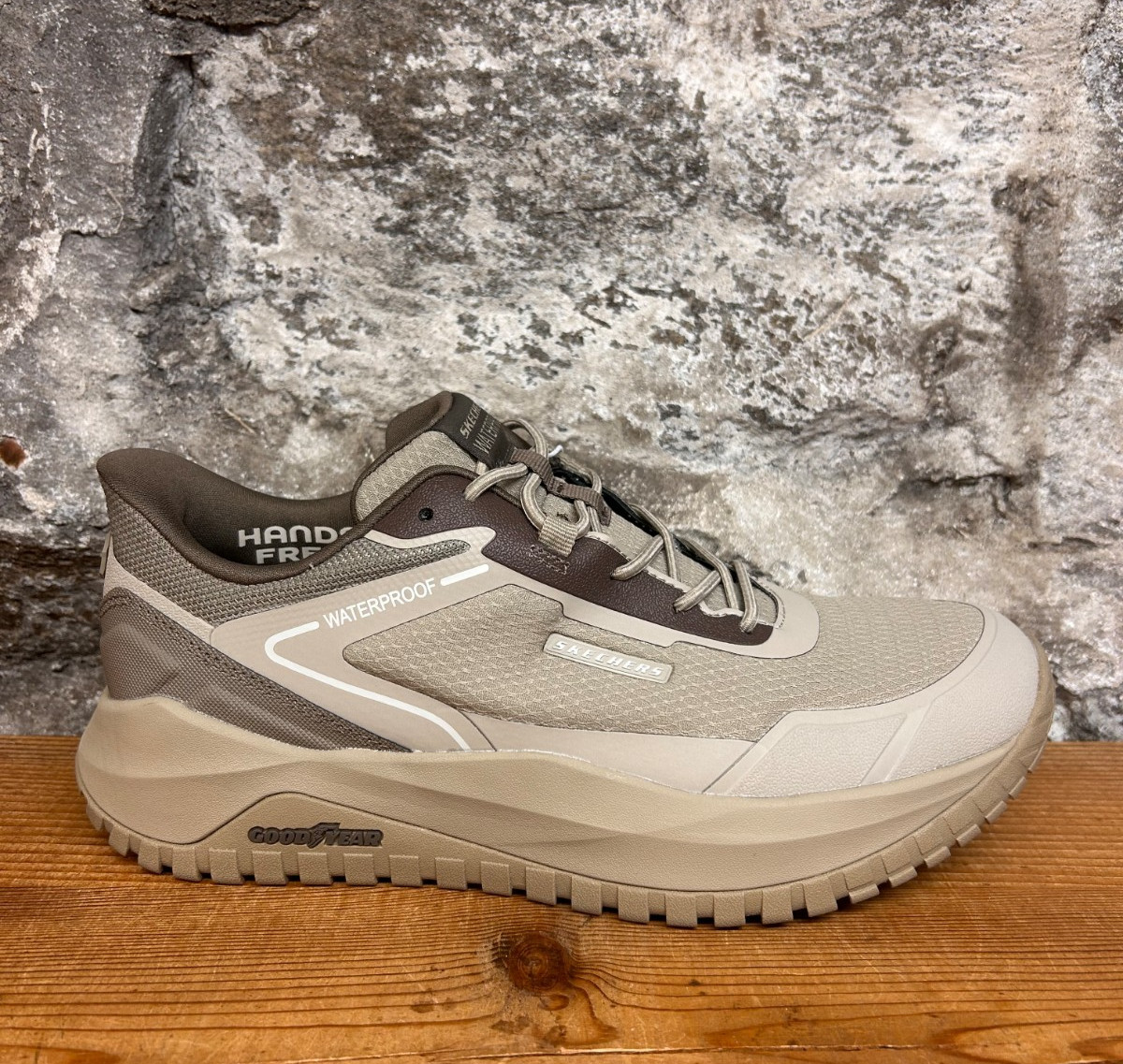 SKECHERS BADGER-KODA 211367 MENS WATERPROOF KHAKI SLIP-INS New In Box