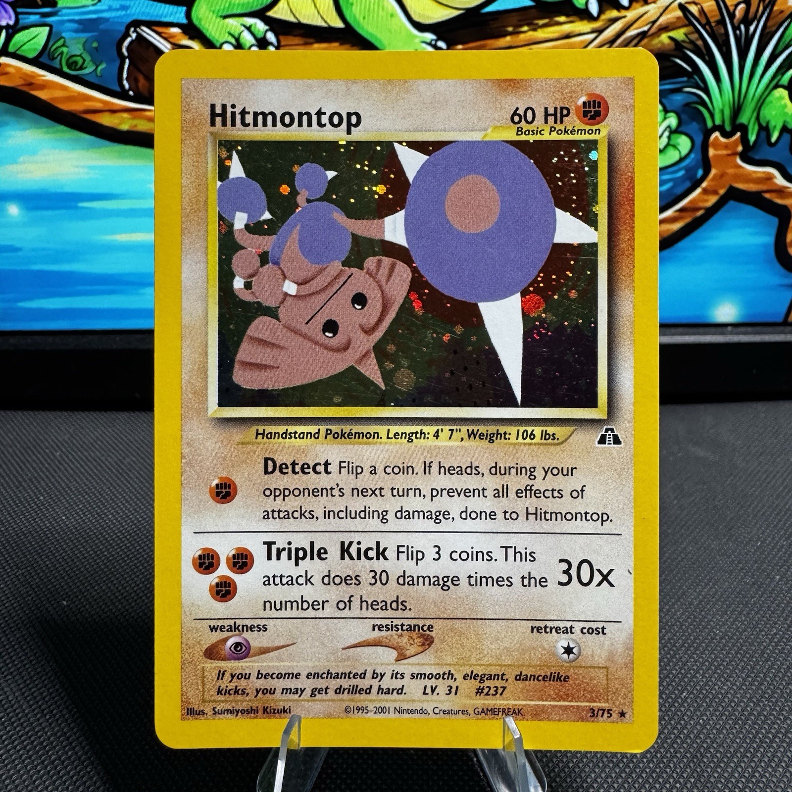Hitmontop 3/75 Neo Discovery Holo Rare Pokemon Card LP
