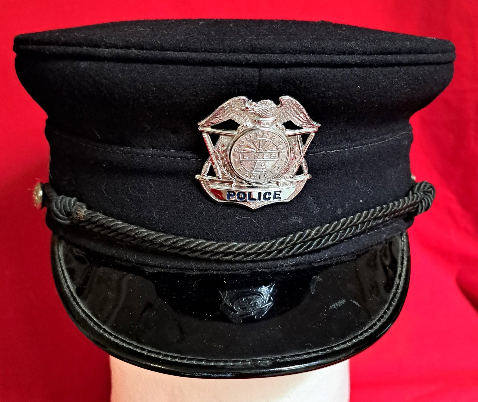RARE SOUTHERN PACIFIC LINES POLICE RAILROAD TRAIN HAT ORIGINAL VINTAGE BUTTONS RARE SOUTHERN PACIFIC LINES POLICE RAILROAD TRAIN HAT ORIGINAL VINTAGE BUTTONS