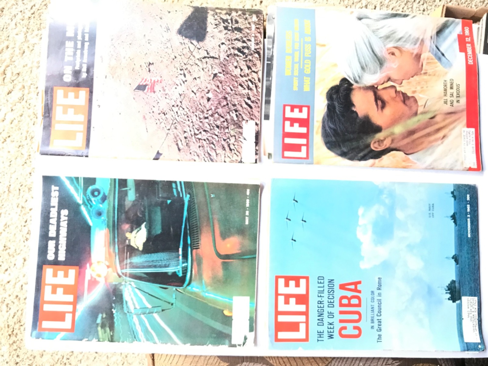LIFE MAGAZINES.  1960\'s.  Set of 4. Vintage Magazines for Ads, Reading, etc. #69